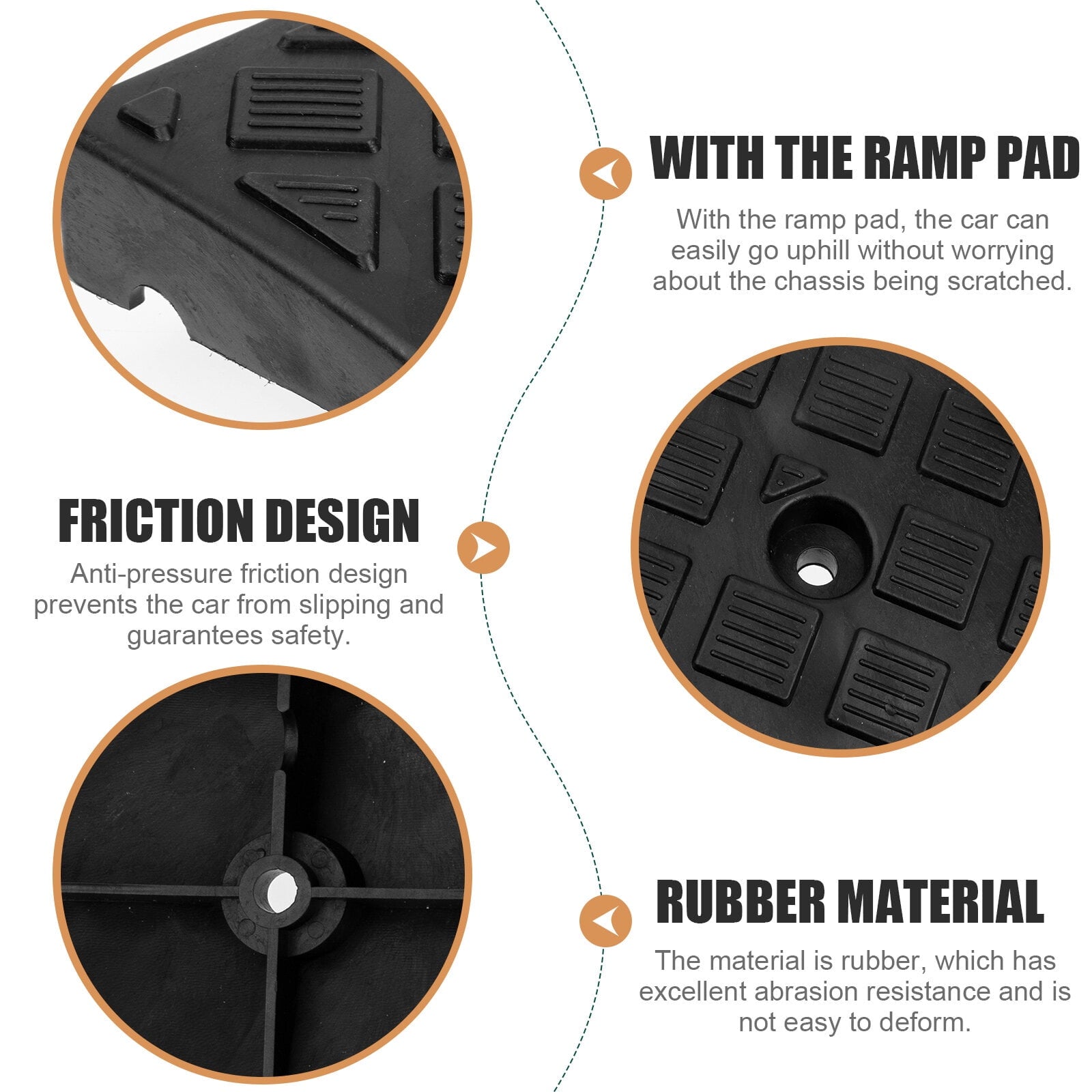Rubber Curb Ramp Heavy Duty Rubber Threshold Ramp 10 Ton Car Vehicle Curbside Driveway Ramp for Loading Dock Sidewalk Wheelchair