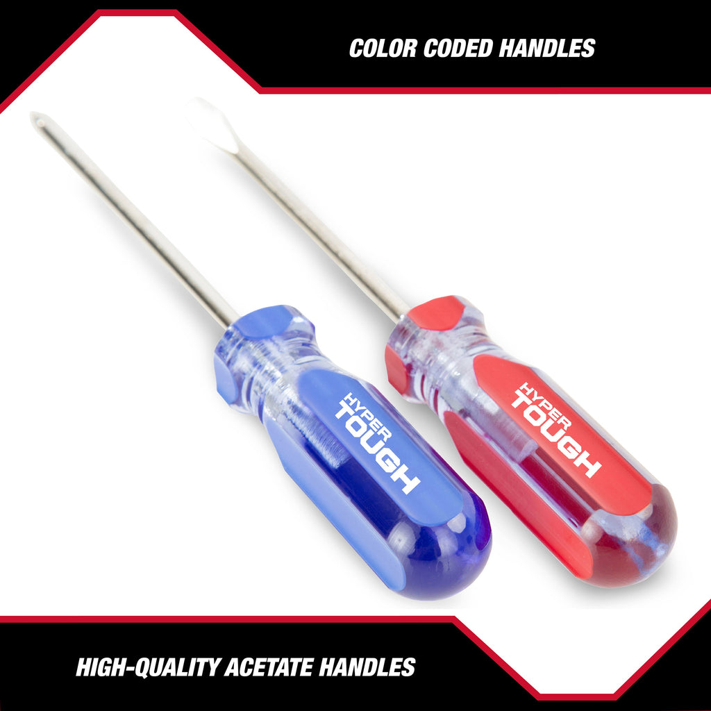 Hyper Tough 2-Piece Acetate Handle Pocket Screwdriver Set
