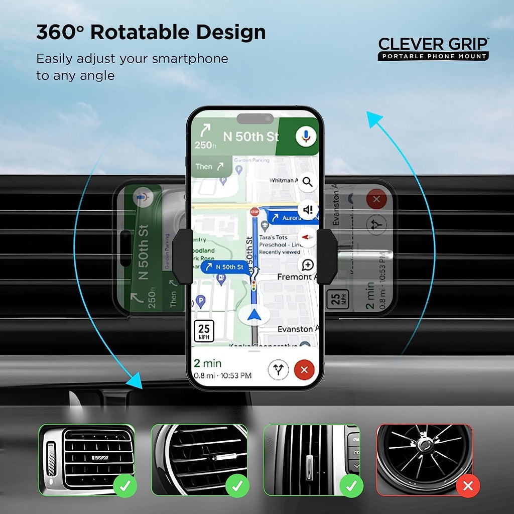 Bell Howell Clever Grip Portable Phone Mount Car Phone Mount As Seen On TV