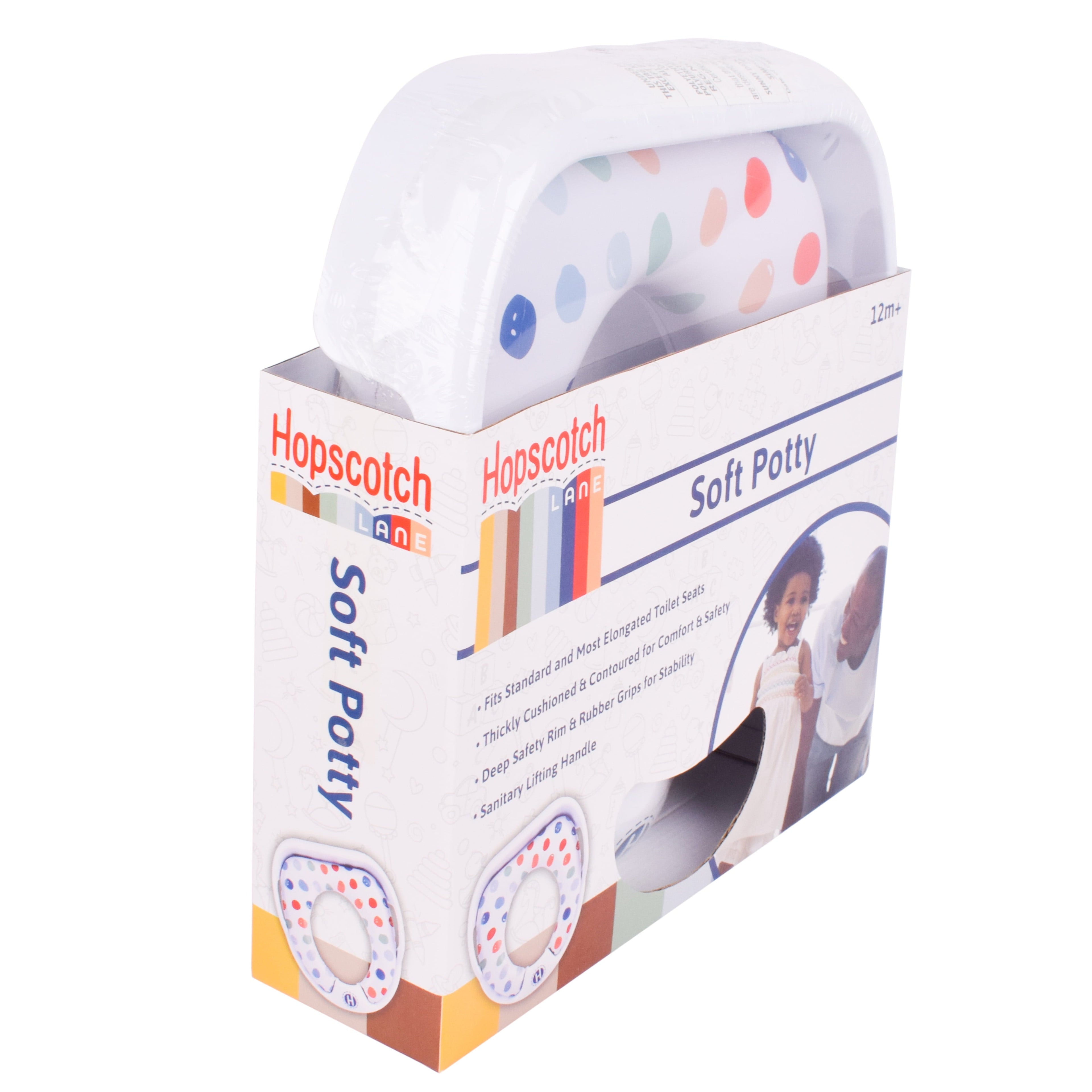 Hopscotch Lane Toddler Soft Potty Training Seat with Storage Hook and Handles, Unisex