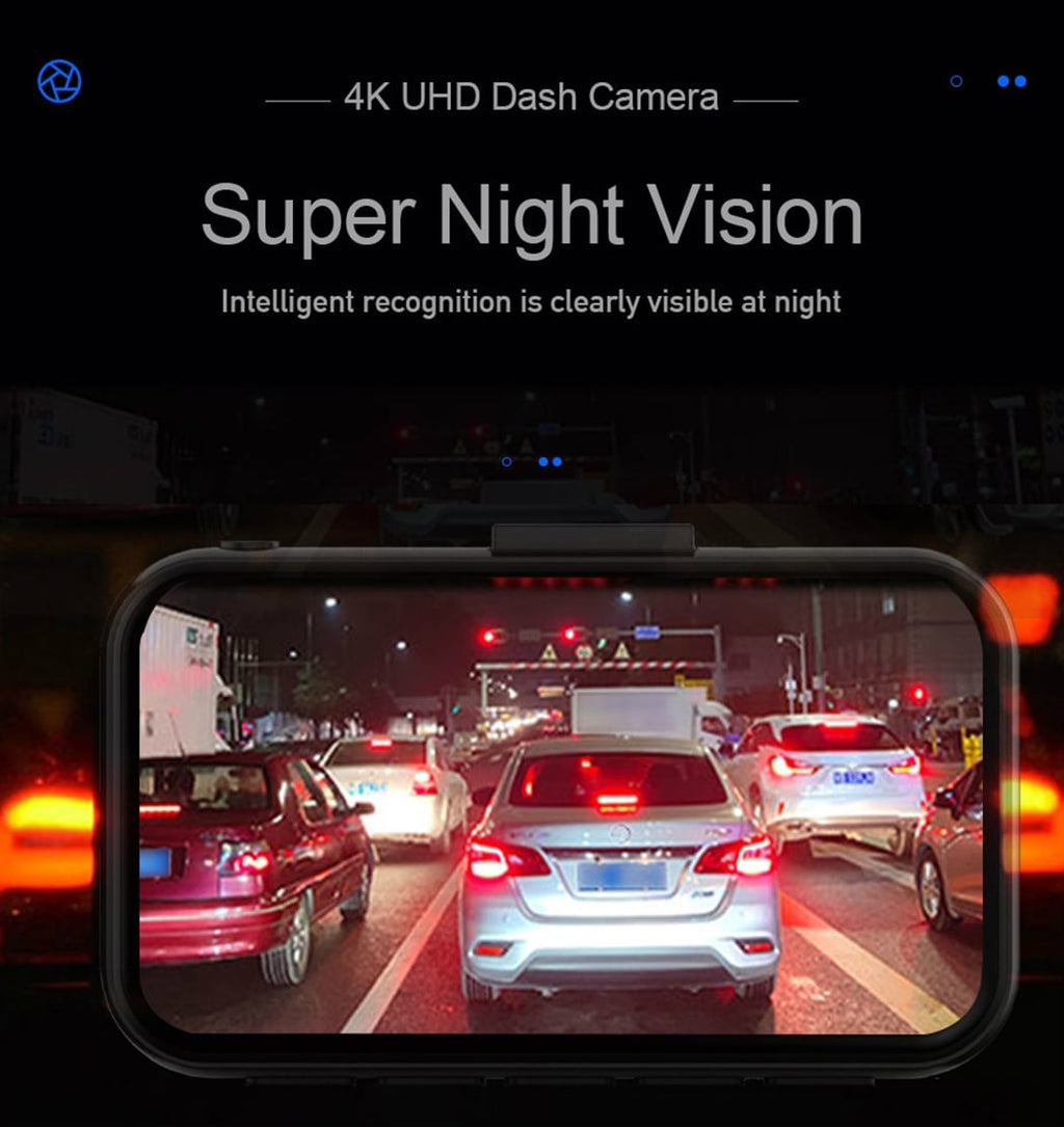TOGUARD 4K Dual Dash Cam for Cars UHD 2160P+1080P Front and Rear Dash Camera, 3" Display Car Dashboard Camera Battery Drive Recorder  Parking Mode G-Sensor Support 256GB SD Card