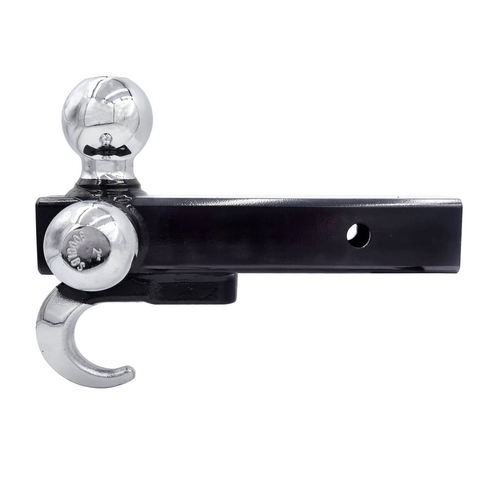 Hyper Tough Automotive Tri-Ball Mount with Hook, for Class V, 1-7/8", 2" & 2-5/16" Hitch Ball, Black