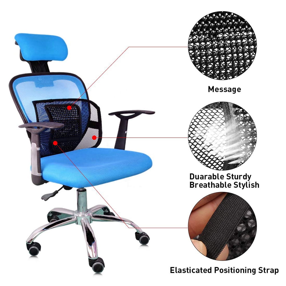Taluosi Ice Silk Mesh Car Seat Back Cushion Lumbar Waist Support Relief Office Home Pad
