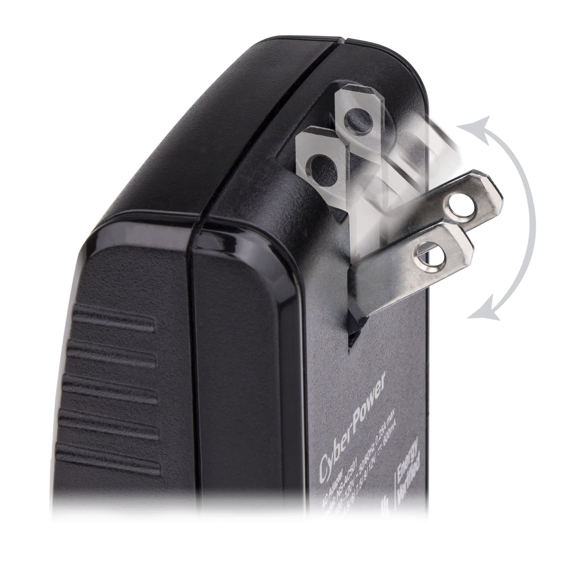 CyberPower CPUAC1U1300 Universal Power Adapter 3 -12 Volt / 1300mA with Folding AC Plug and 2.1 Amp USB Charge Port