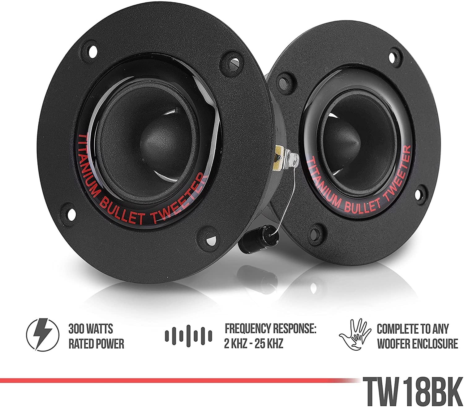 Pyramid TW18BK 3.25" 300W Pro Horn Car Audio Speaker Titanium Tweeter