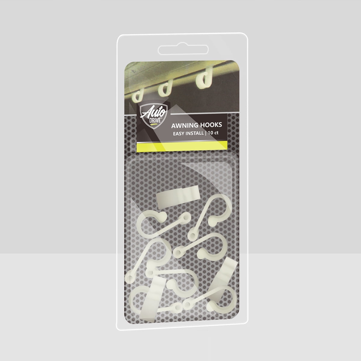 Auto Drive Translucent & Durable RV Awning Hooks 10 Pack for String Lights