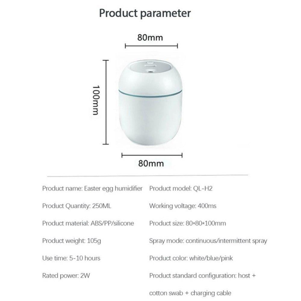 Portable Humidifier, Ultrasonic Warm and Cool Mist Humidifier with Colors Night Light, Small Personal Humidifier for Bedroom Home Desk Office Car Travel, Auto Shut-Off, Super Quiet
