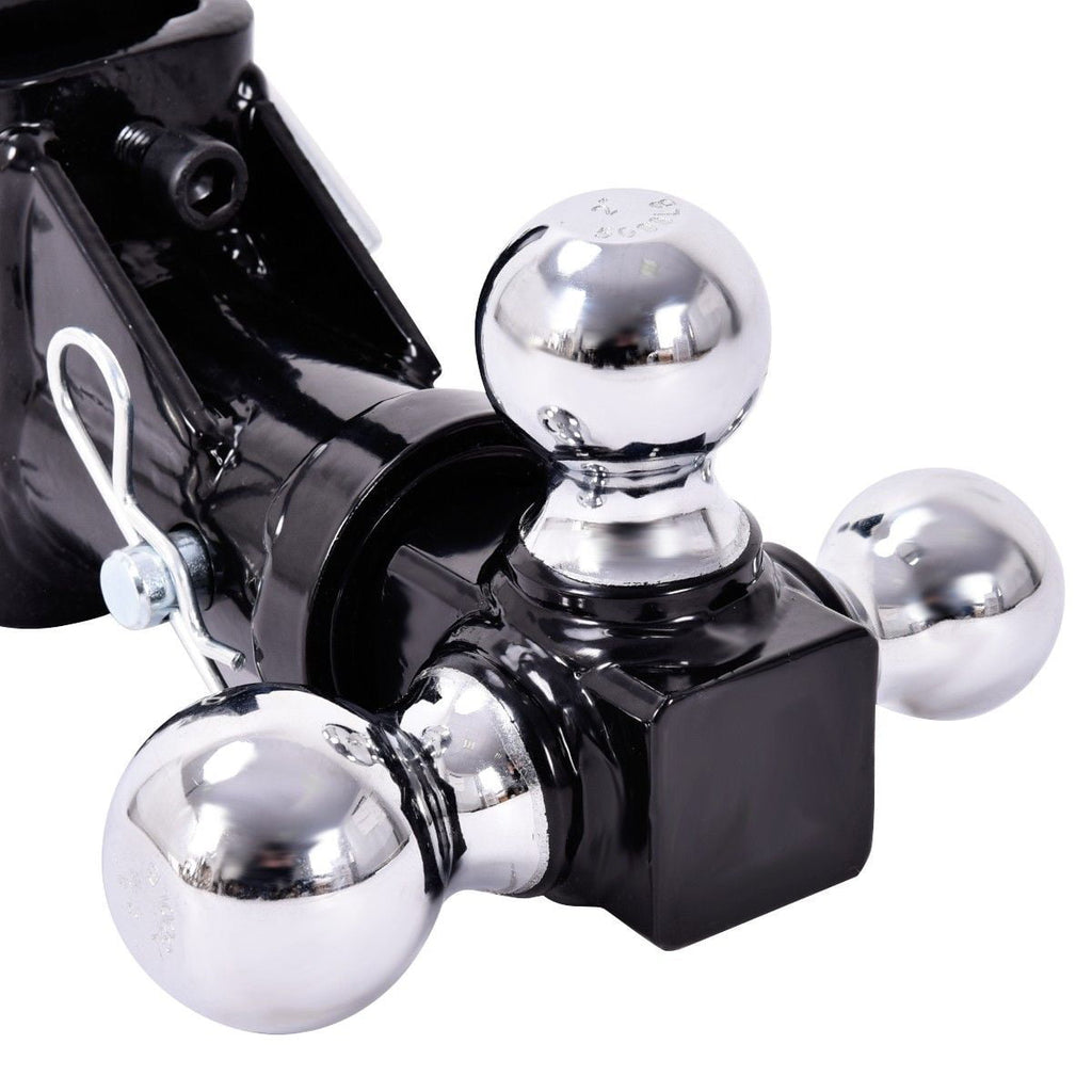 Gymax Triple Ball Swivel Adjustable Drop Turn Trailer Tow Hitch Mount For 2'' Receiver