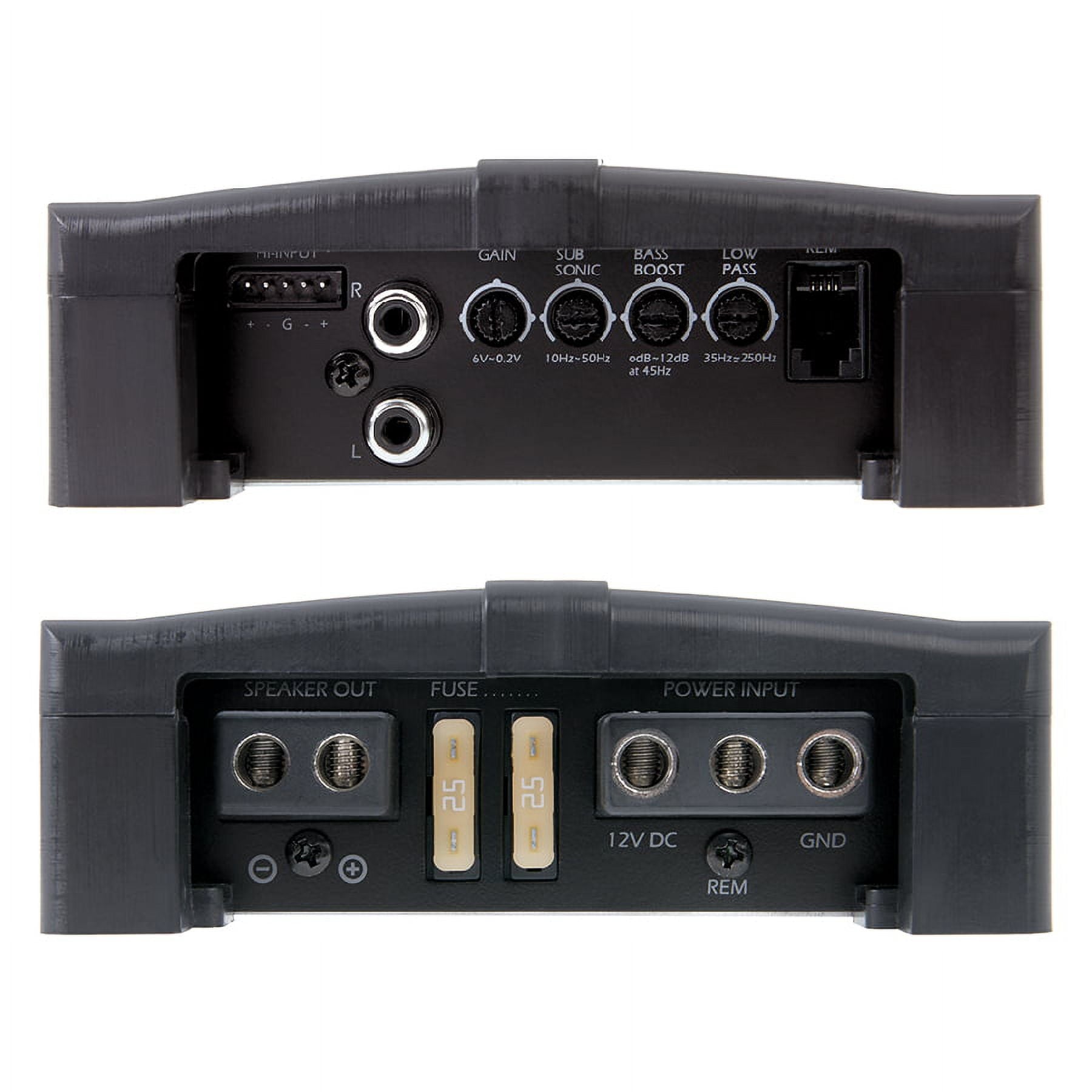 Power Acoustik RZR1-2500D Amplifier | RAZOR Series Subwoofer 1-Channel Amplifier | 2 Ohm Max Power 2,500 Watts