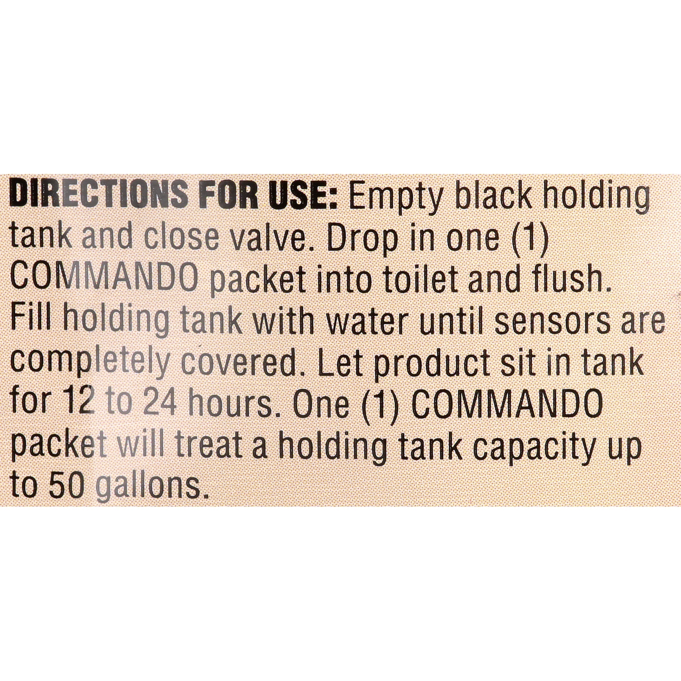 Commando Black Holding Tank and Sensor Cleaner | 4-Pack | 1 Year Supply | Blue | Ocean Mist Fragrance | Manufactured by Walex