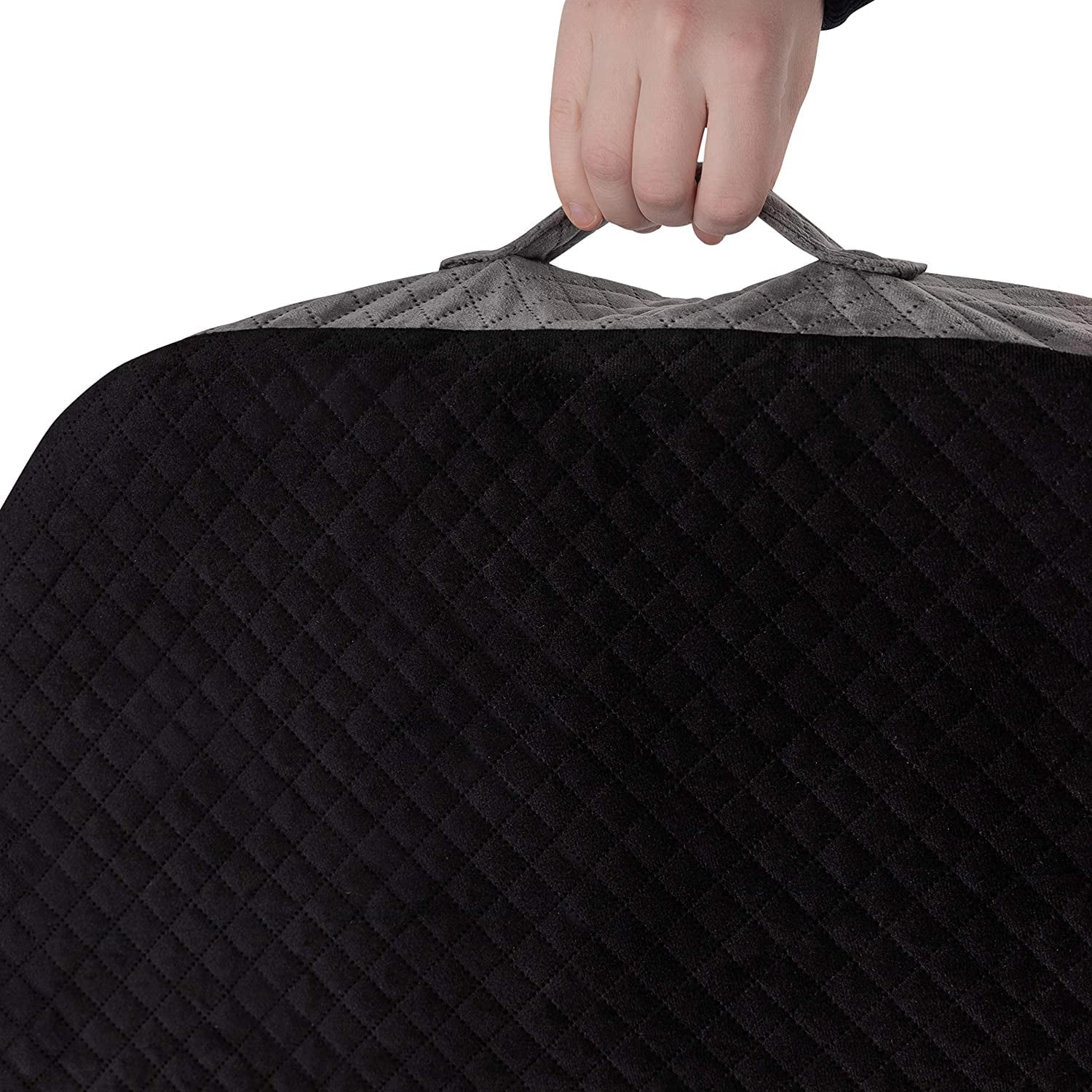 Kolbs Large Seat Cushion | Stylish Plush Velvet Cover | Large Memory Foam Seat Cushion for Office Chair, Car or Wheelchair | Office Chair Cushion Back Pain Coccyx Pain Relief | Carry Handle