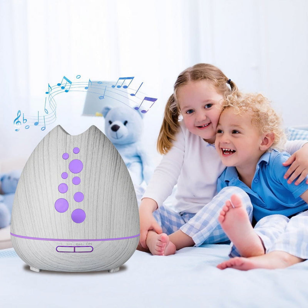 TGE Unique 400ML Essential Oil Diffuser Humidifier Bluetooth Music Speaker with Remote 7 Color LED Lights Auto Shut-off