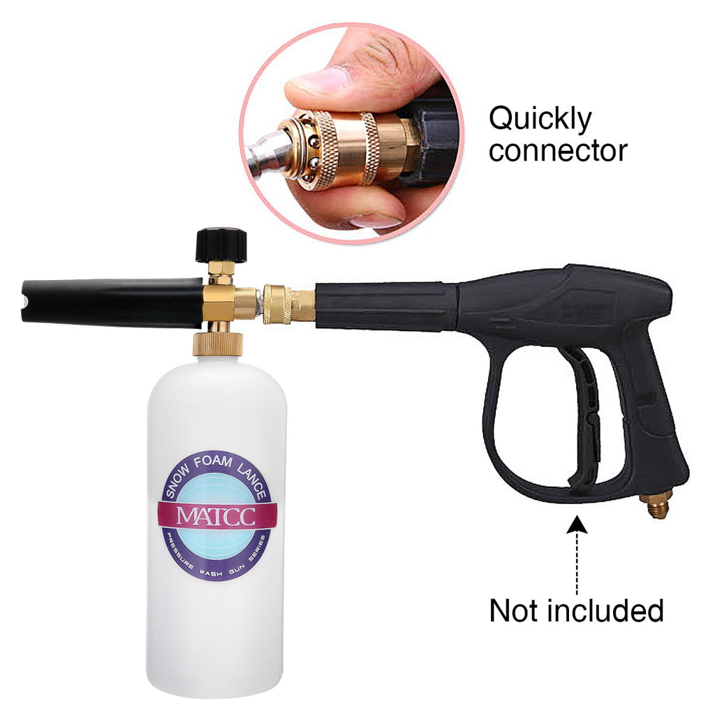 MATCC Adjustable Car Foam Cannon I, Snow Foam Lance Fit 1/4" Quick Connector Wash Gun for Pressure Washer Jet Car Cleaning (0.26gal)