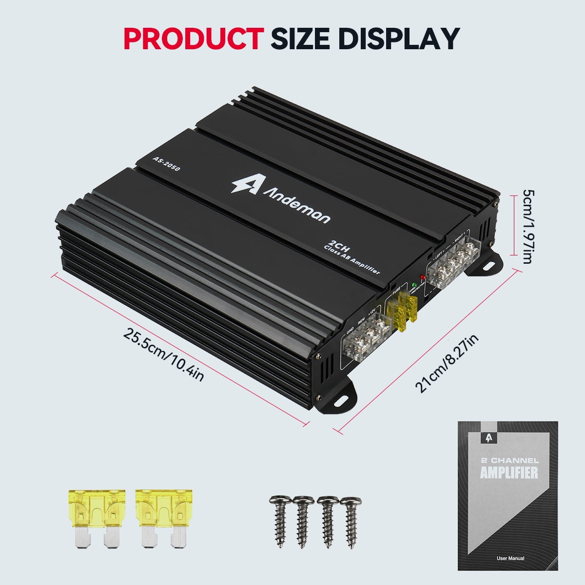 Car Amplifier Class A/B 2 Channel, Mini HIFI Digital Bluetooth Stereo Audio Bass Power Amp Device