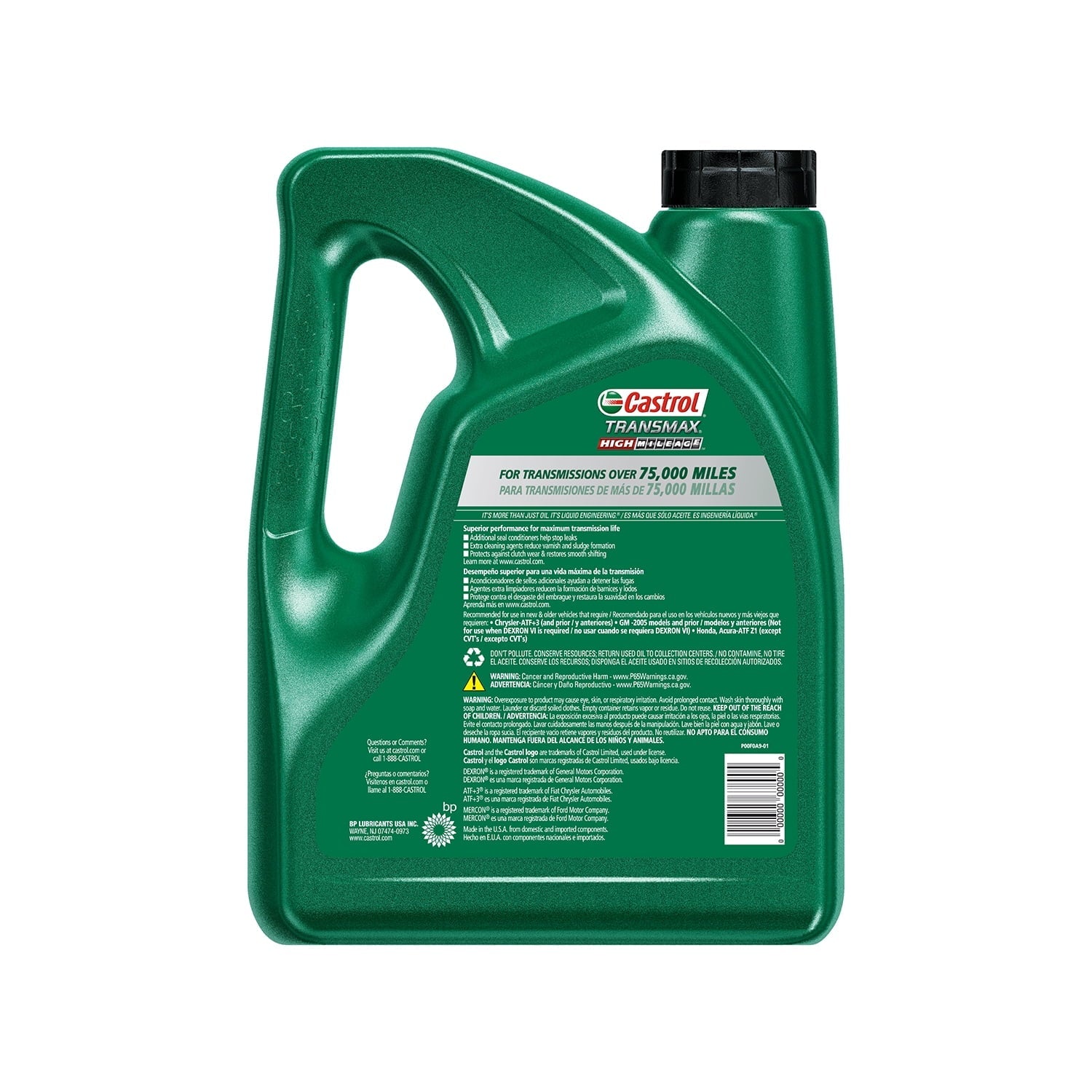 Castrol Transmax High Mileage Automatic Transmission Fluid, 1 Gallon Fits select: 1992-2014 HONDA CIVIC, 2014 HONDA CR-V