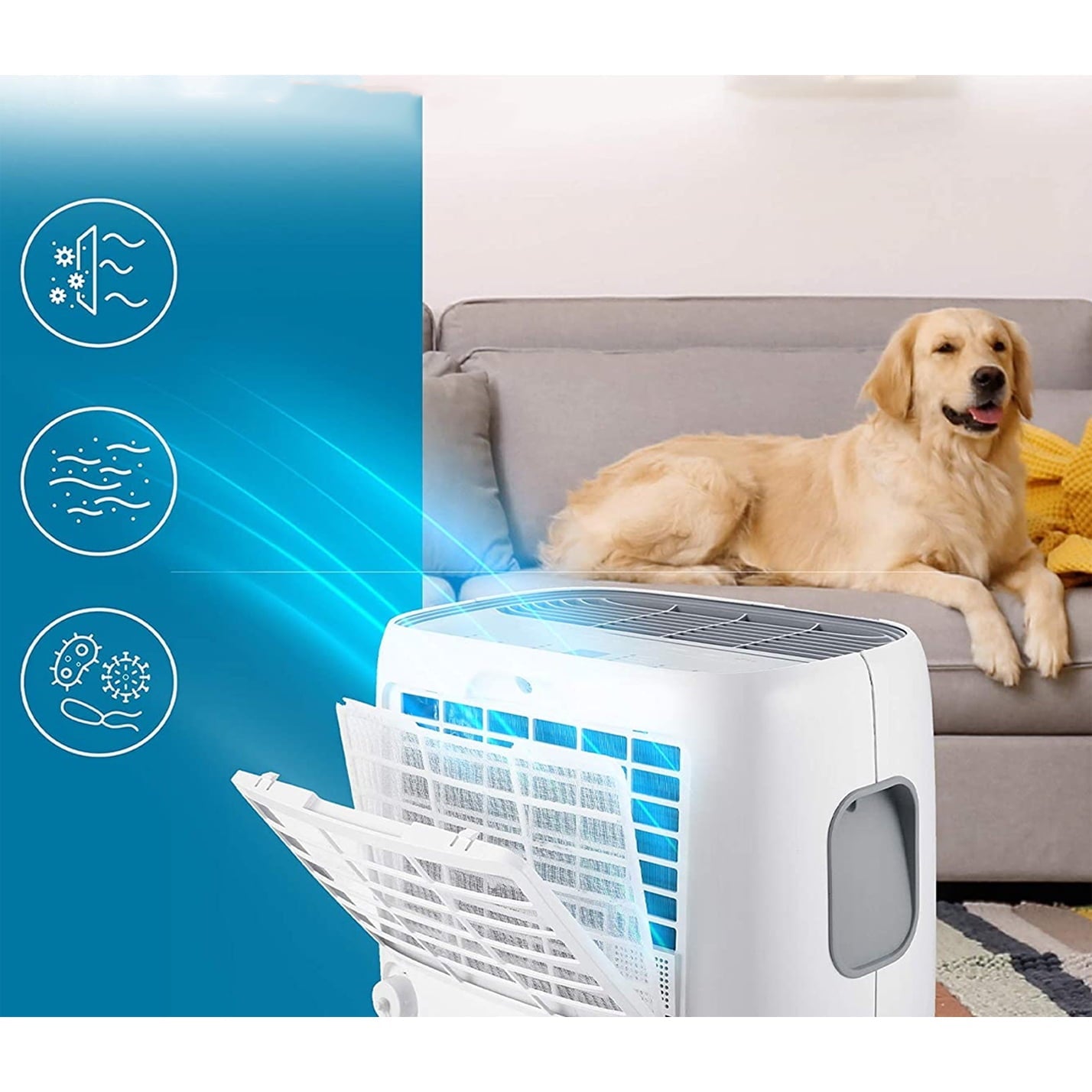 TCL Smart 50 Pint Dehumidifier for Home & Basements w/ Voice Control, White