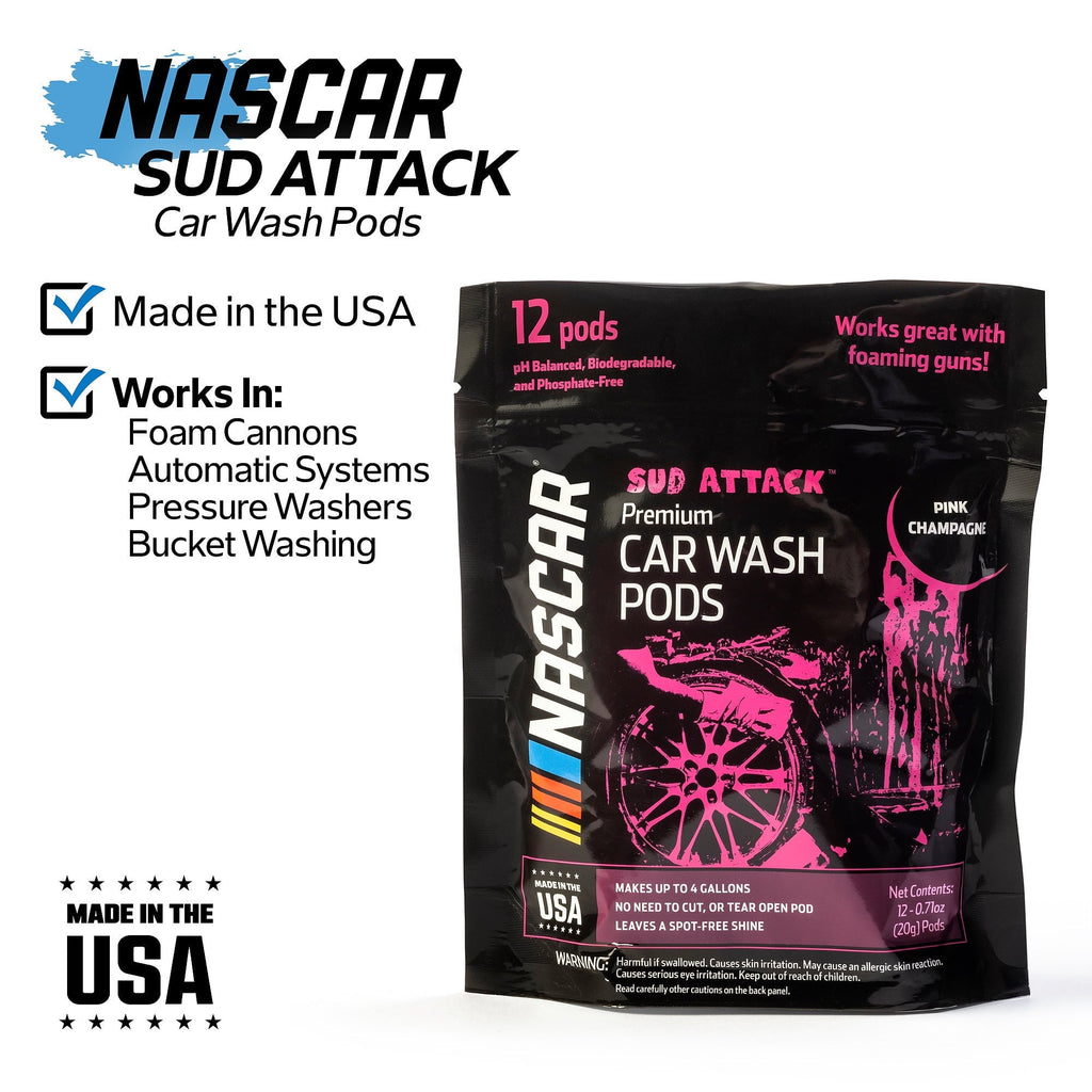 NASCAR - SUD Attack Car Wash Pods - Foaming Car Wash Soap (Works with Foam Cannons, Foam Guns or Bucket Washes) Safe for Cars, Trucks, Motorcycles, RVs & More