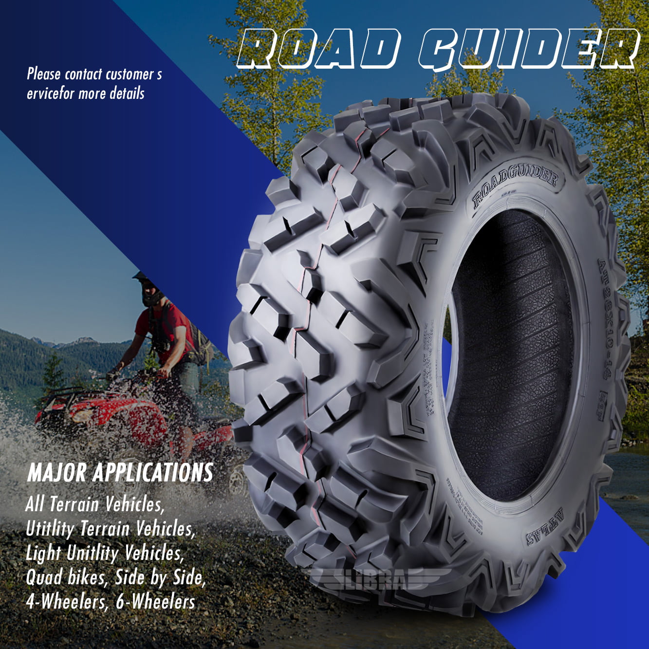 Set of 4 ATV UTV Tires 26x8-14 26x8x14 Front & 26x10-14 26x10x14 Rear 6PR