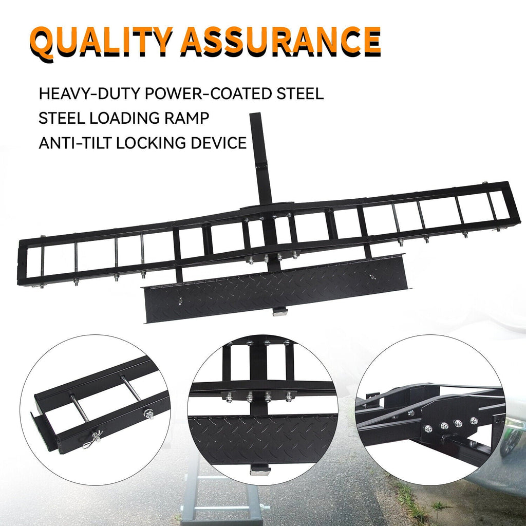 Kojem 500 Lbs Heavy Duty Motorcycle Dirt Bike Scooter Carrier Hitch Rack Hauler Trailer with Loading Ramp