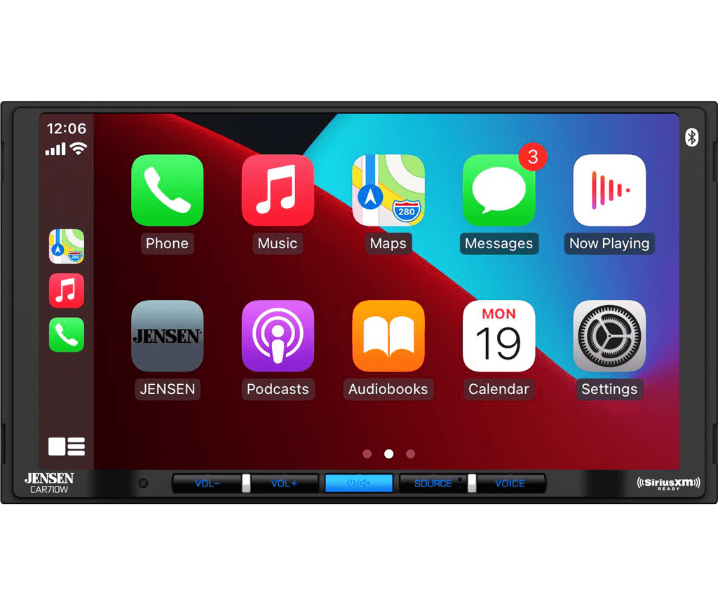 Jensen CAR710W 7” Mechless Multimedia Receiver with Wireless and Wired Apple CarPlay l Wireless and Wired Android Auto l SiriusXM-Ready l Built-in Bluetooth | USB Input with Charging