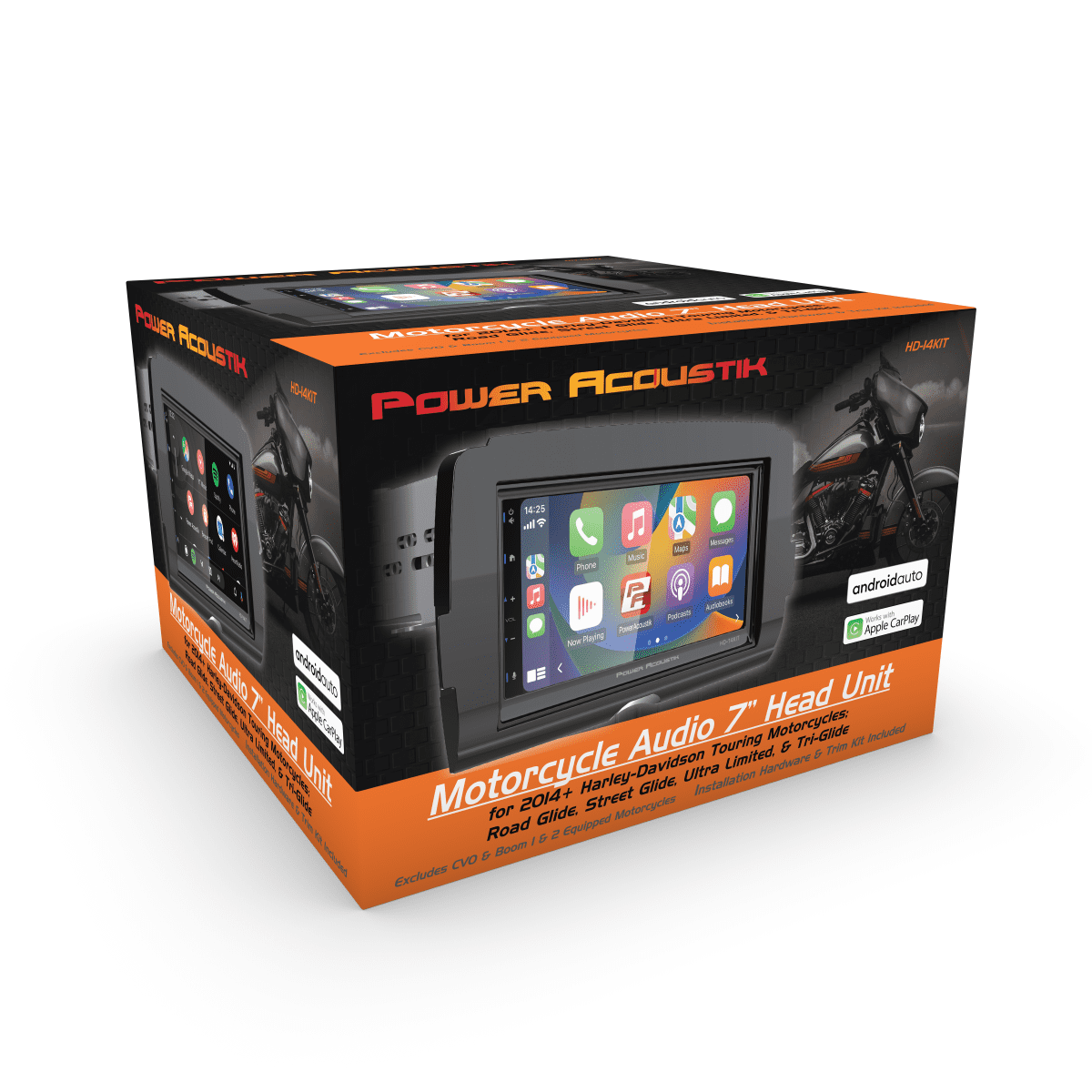 Harley-Davidson 7" Apple CarPlay/Android Auto Head Unit for 2014+ Touring Motorcycles by Power Acoustik