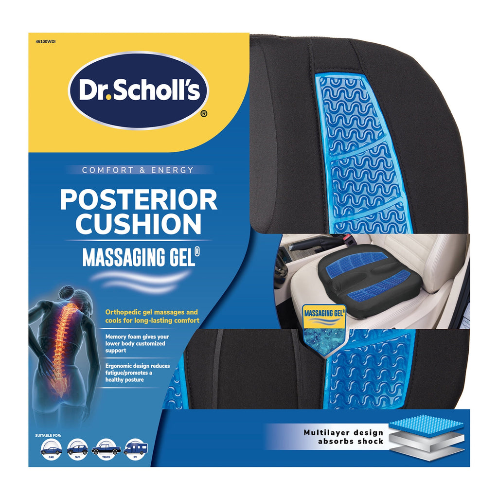 Dr. Scholl’s Black Massaging Gel Posterior Seat Cushion, 46100WDI, 2.83 lb