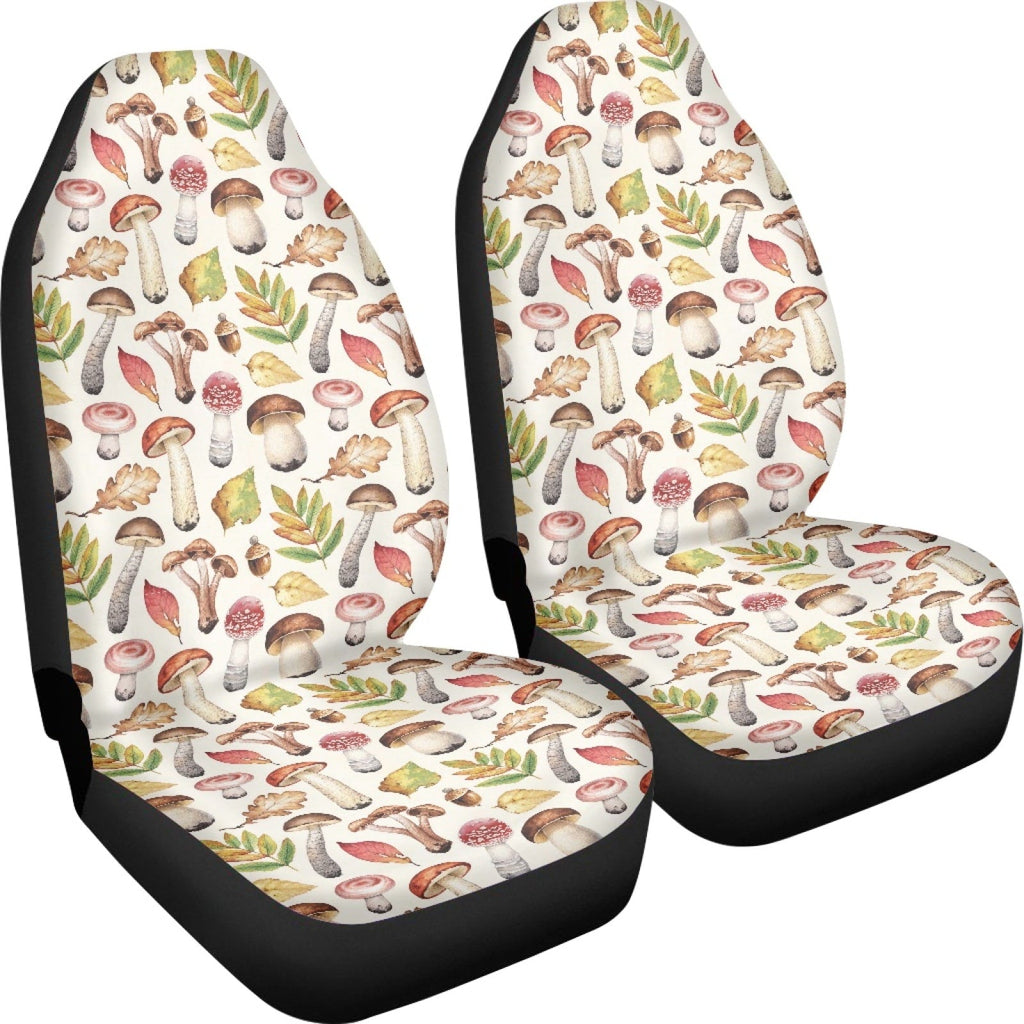 Xoenoiee Car Auto Seat Covers High Back Bucket Seat Cover Auto Front Seats Cover Mushrooms Fall Leaf Print Seat Protector Covers Fit Most Cars Sedan SUV Van Truck