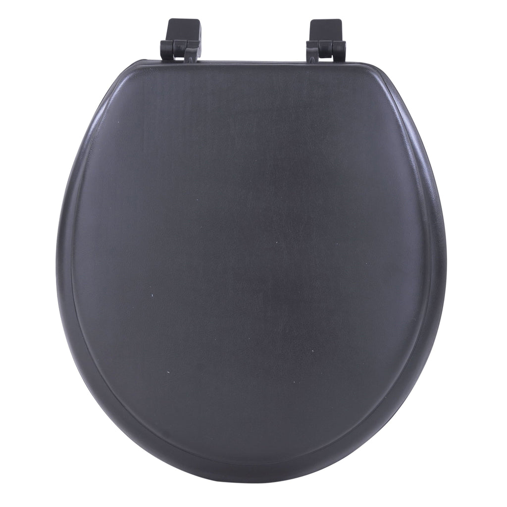 Achim Importing TOVYSTBK04 Fantasia Black Soft Standard Vinyl Toilet Seat- 17 in.