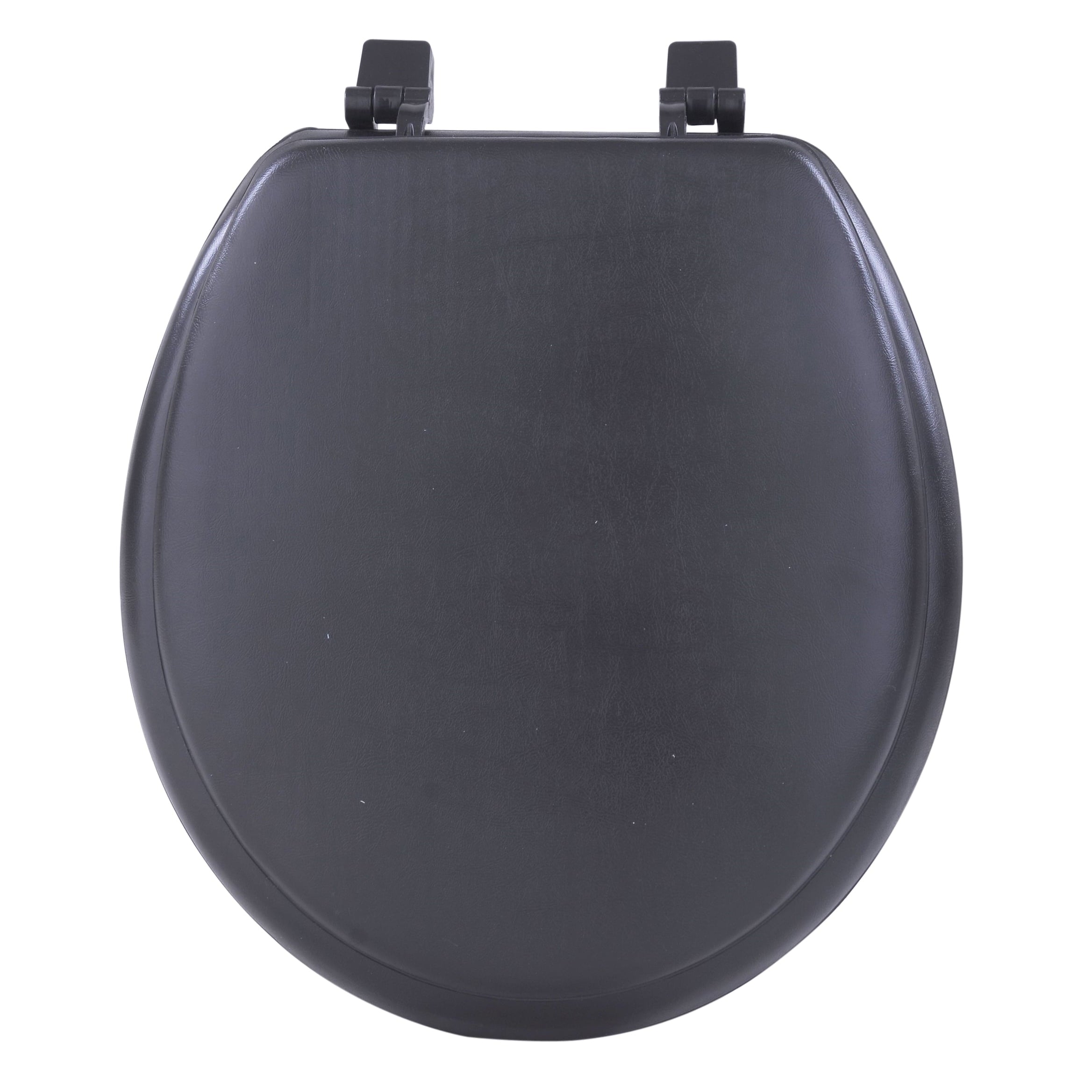 Achim Importing TOVYSTBK04 Fantasia Black Soft Standard Vinyl Toilet Seat- 17 in.