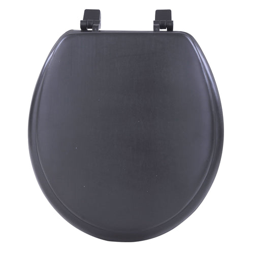 Achim Importing TOVYSTBK04 Fantasia Black Soft Standard Vinyl Toilet Seat- 17 in.