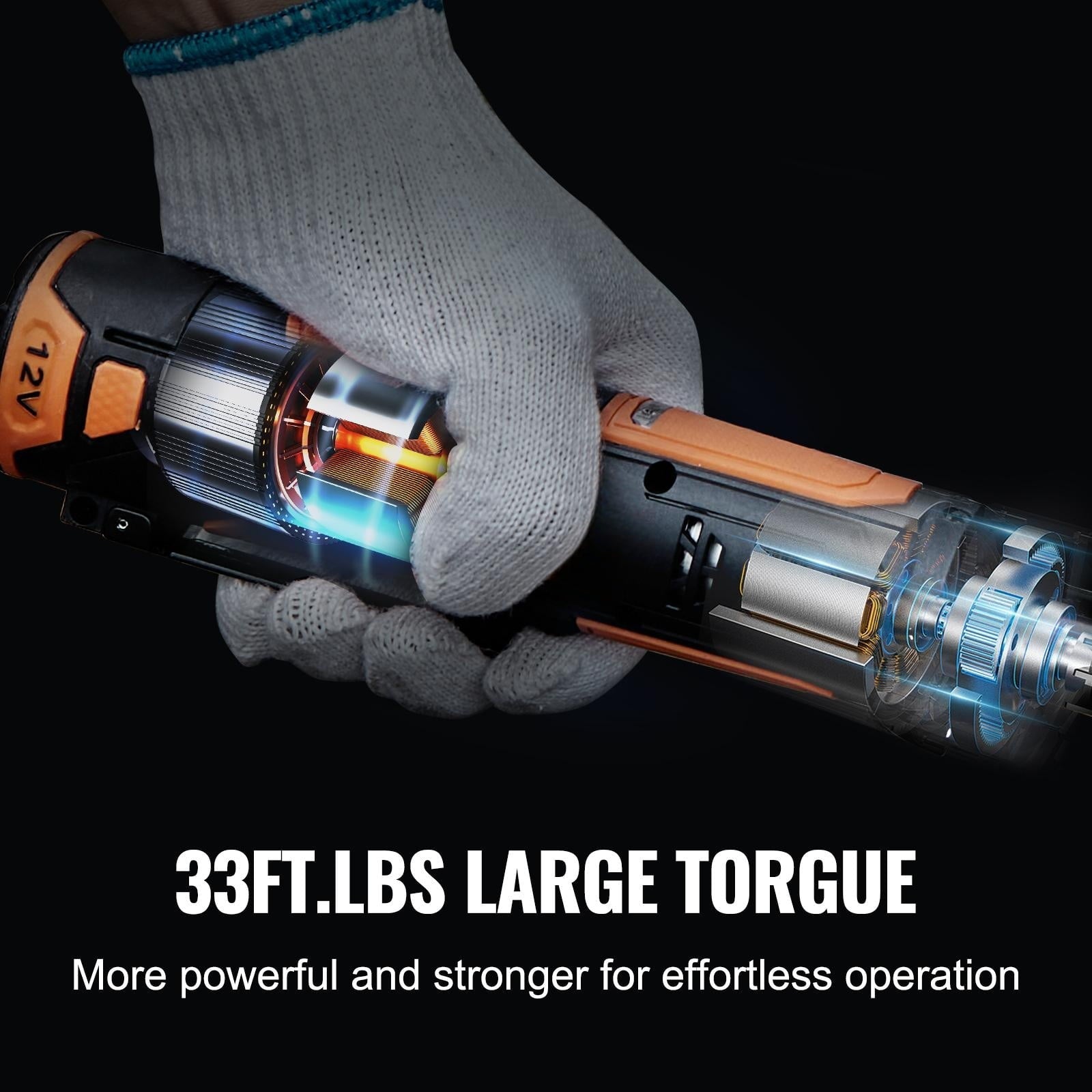 BENTISM Cordless Electric Ratchet Wrench Cordless Ratchet 3/8" 12V 2 Batteries