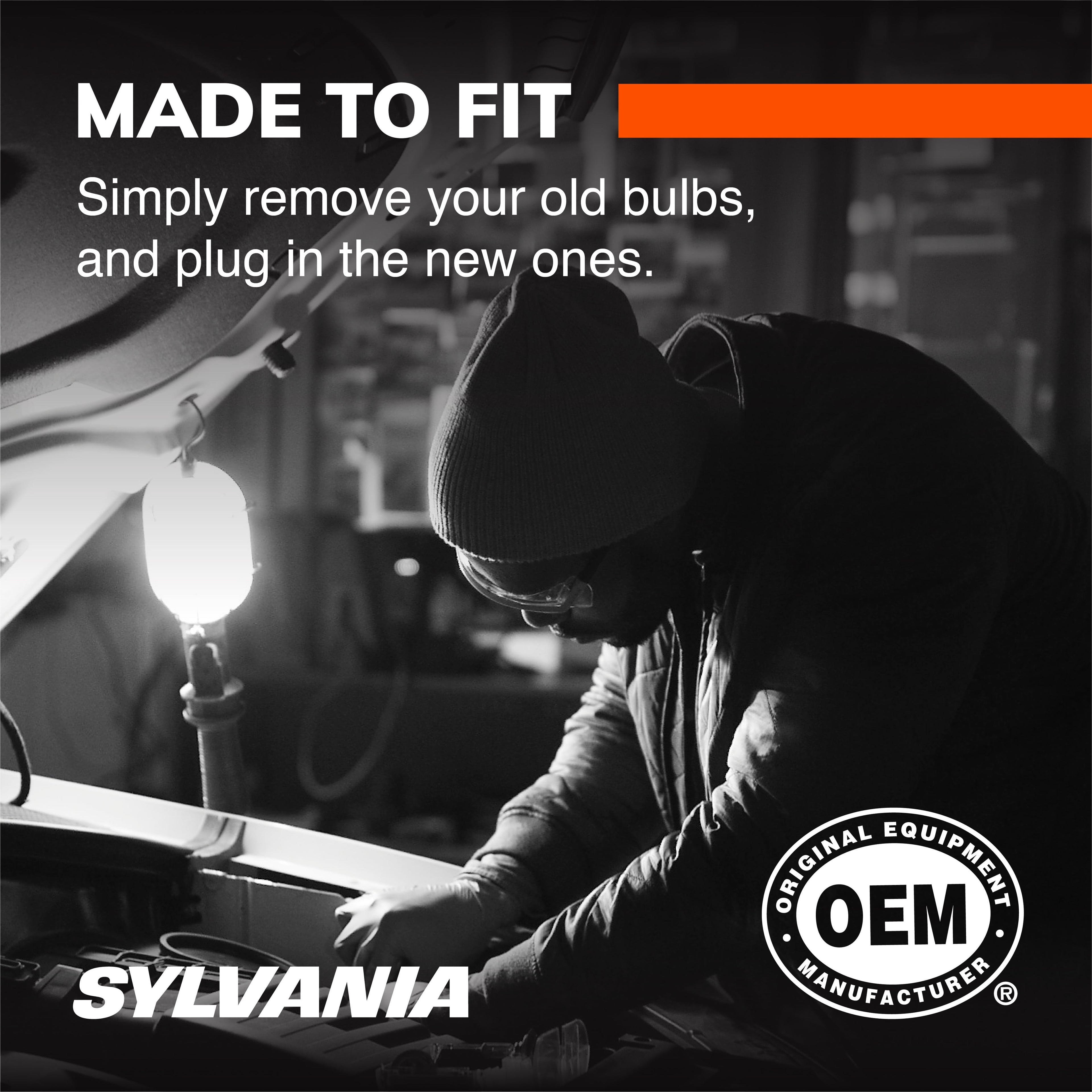 Sylvania H11 SilverStar Ultra Halogen Headlight Bulb, Pack of 2.