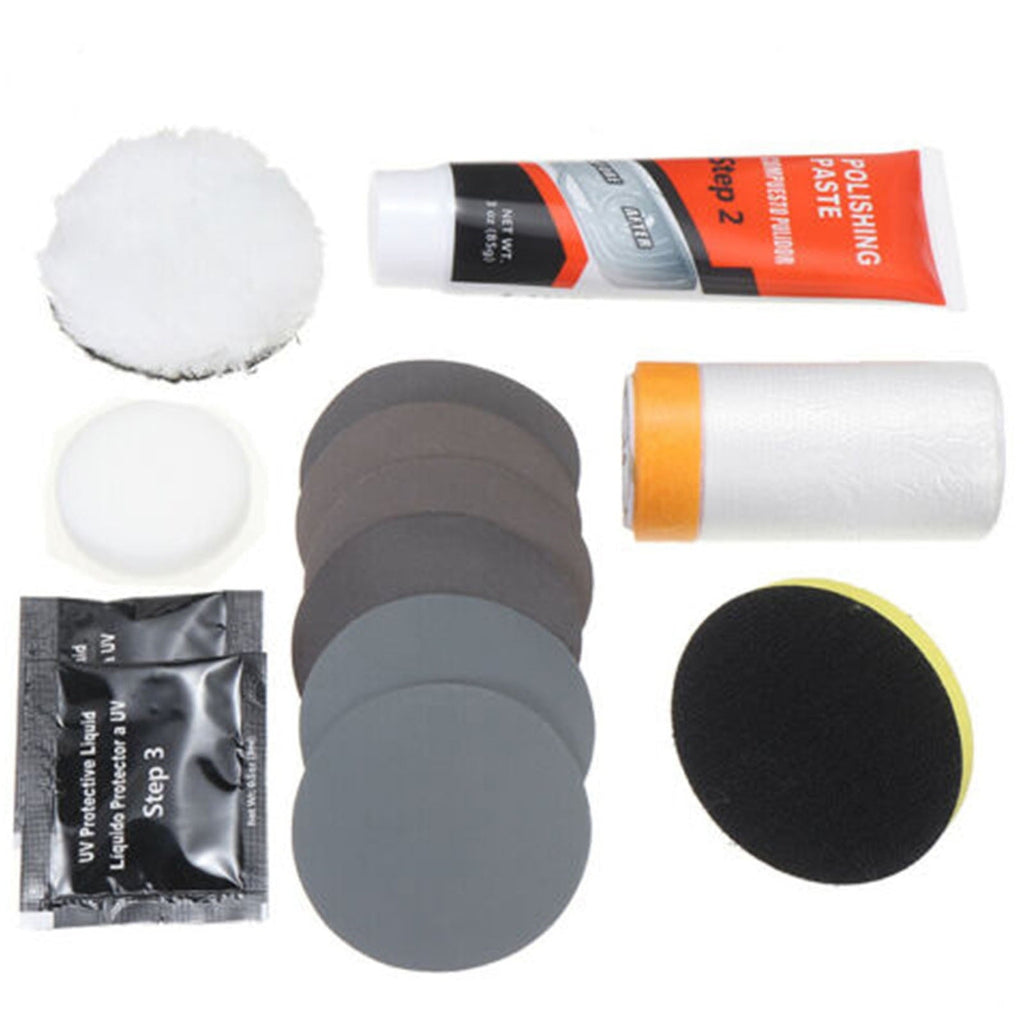 Time and Tru Headlight Preparation Set, headlight Restoration Kit for Car and Motorcycle, Headlight Polishing, scratch Removal, restoration Coating, car Cleaning and Maintenance