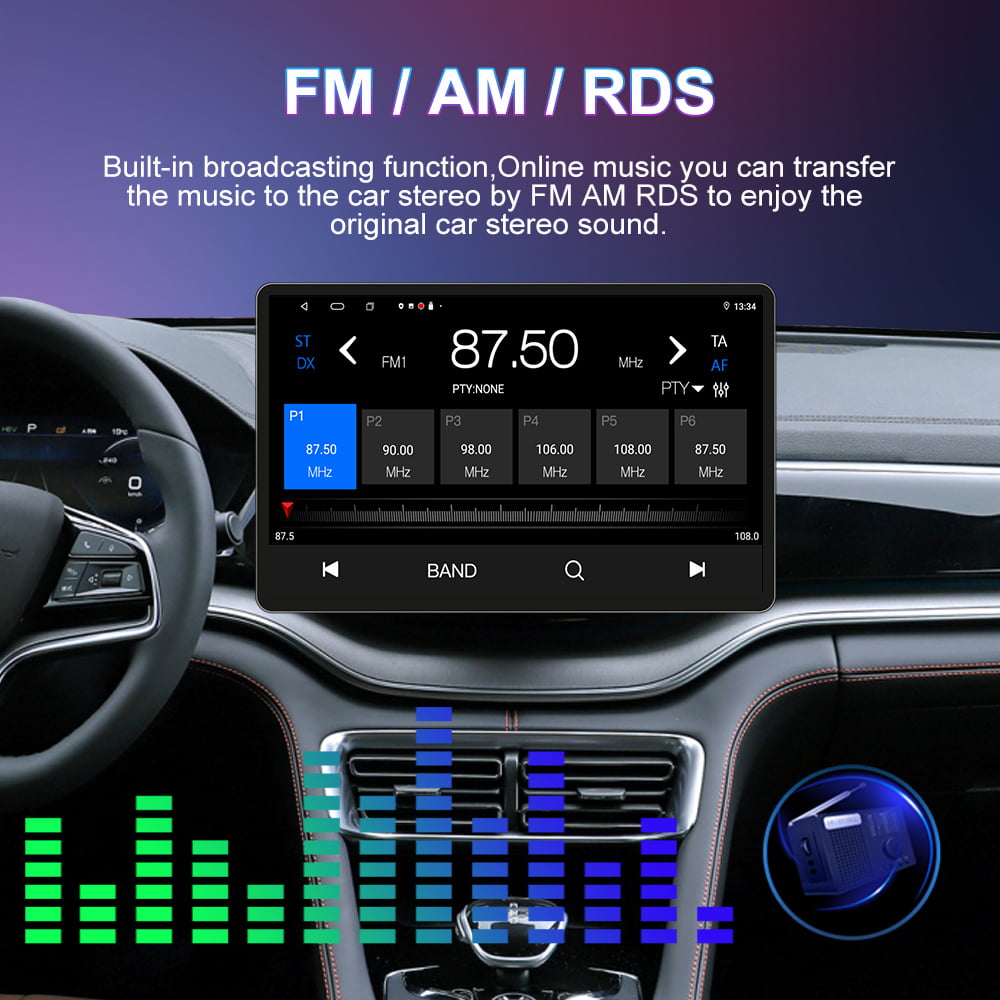 13.3 Inch Car Stereo Radio Android 12 Touch Screen 1DIN Carplay GPS Wifi 2+32G+AHDCAM