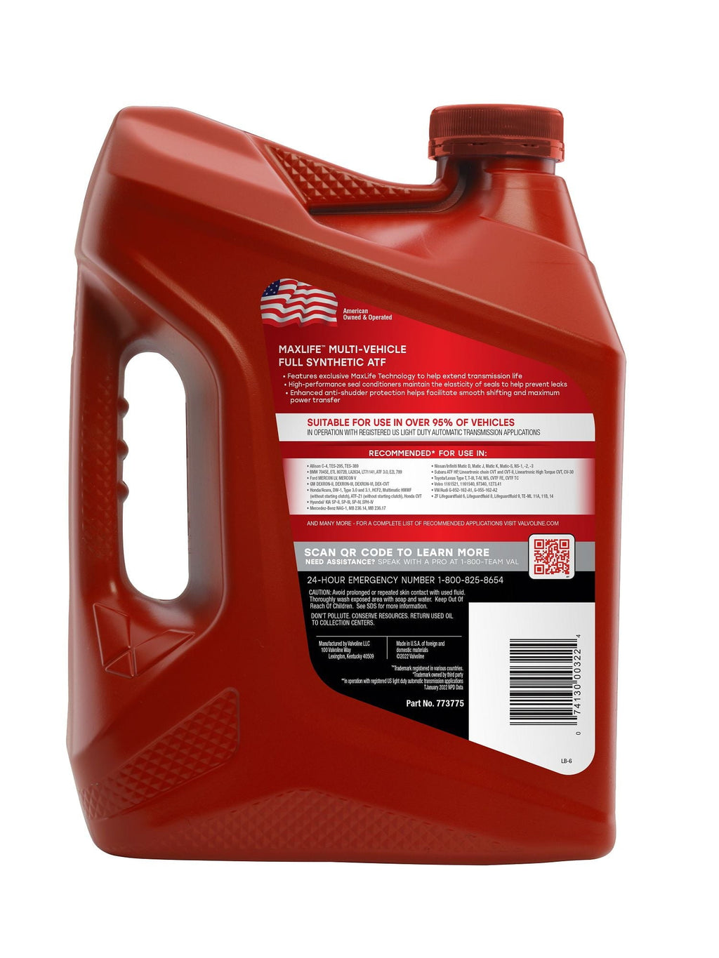 Valvoline MaxLife Multi-Vehicle Full Synthetic Automatic Transmission Fluid (ATF) 1 GA