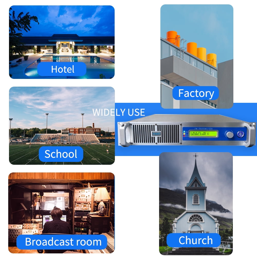 1000W Radio Station FM Church Transmitter, YXHT 1KW Long Range FM Transmitter
