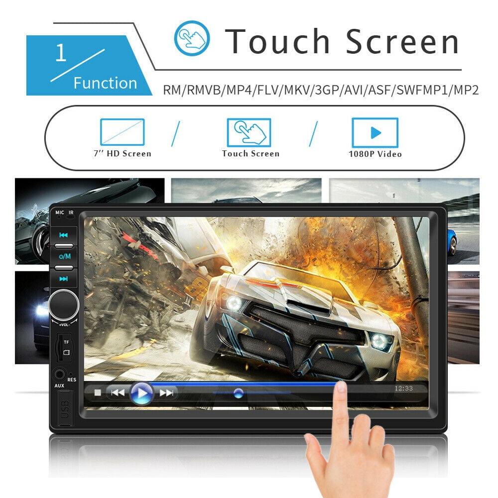 Bileeko 7" Double 2 DIN Car MP5 Player Bluetooth Touch Screen Stereo Radio With Camera