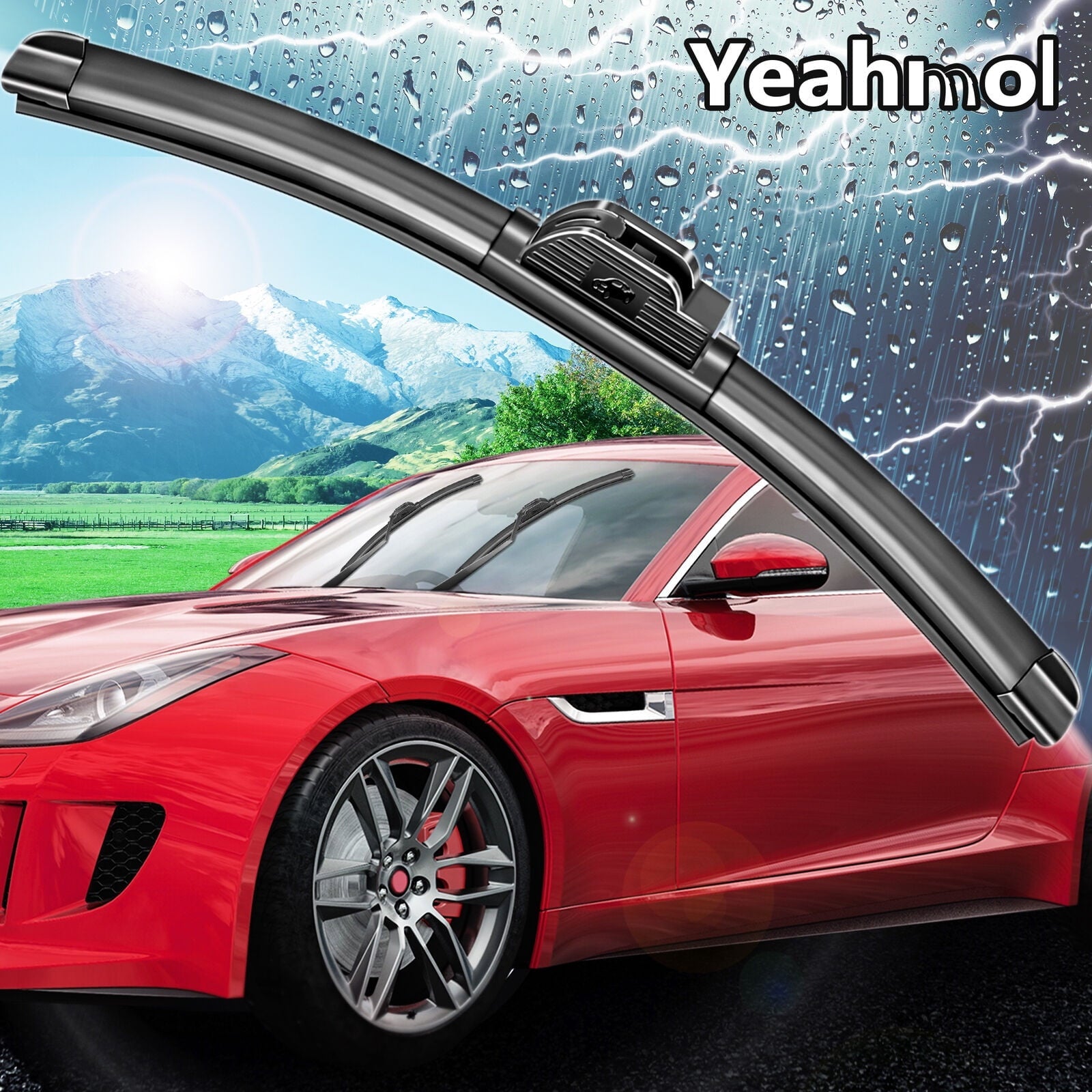 Yeahmol 26"&16" Fit For Honda CR-V 2015 Windshield Wiper Blades, Premium Replacement For Car Front Window Wiper Blades (Set of 2, 26 Inch & 16 Inch J U HOOK)