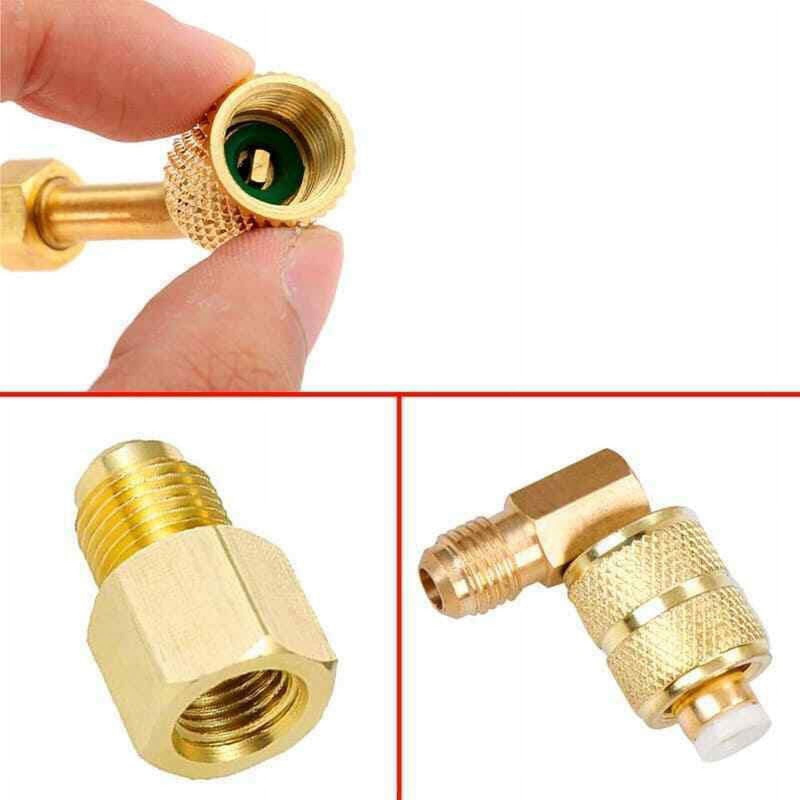 QIFEI 3Pc/Set R410a Adapter R134a Refrigerant Tank Vacuum Pump for Mini Split System HVAC Gold