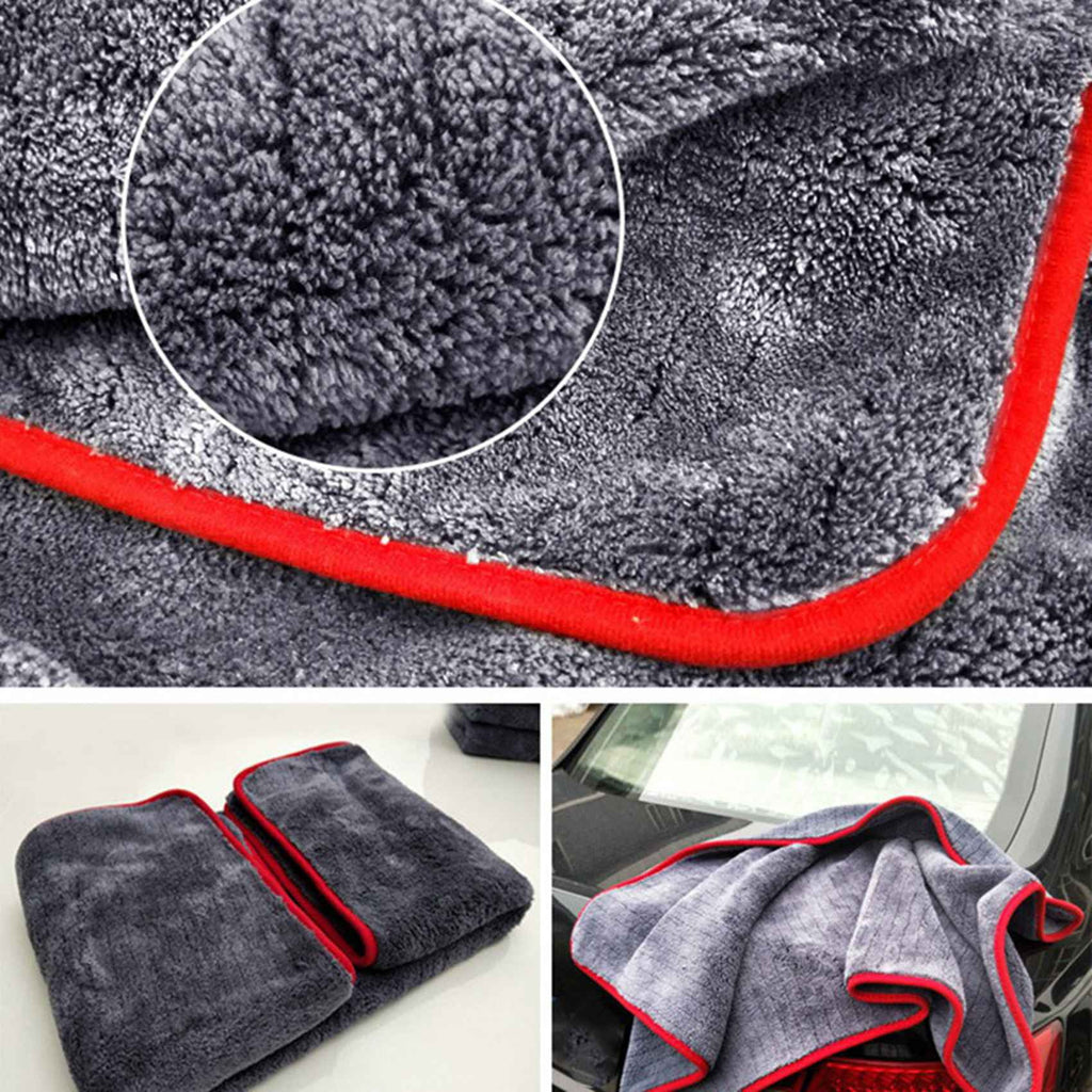 2X 1000GSM 90X60cm Large Size Thick Plush Microfiber Towel Car Wash Clean Cloths Microfibre Wax Polishing Towel
