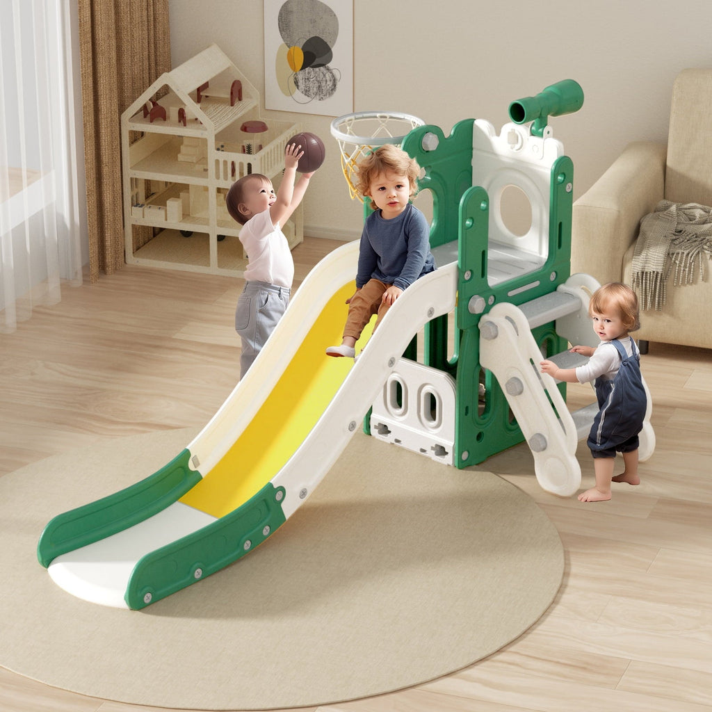 KORIMEFA Toddler Slide for Age 1-3 Outdoor Playset Indoor Playground Kids Slides for Backyard Baby Slide 6 in 1 Climber Slides