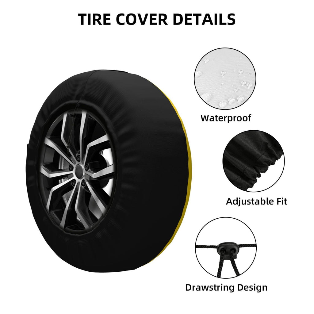 DouZhe Waterproof Spare Tire Cover, New Mexico State Flag Seal Prints Adjustable Wheel Covers Fit for Jeep Trailer RV SUV Car, 14 inch