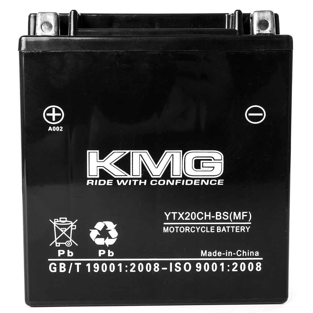 KMG YTX20CH-BS Sealed Maintenance Free 12V 18AH Battery High Performance SMF OEM Replacement Powersport Motorcycle ATV Scooter Snowmobile Watercraft