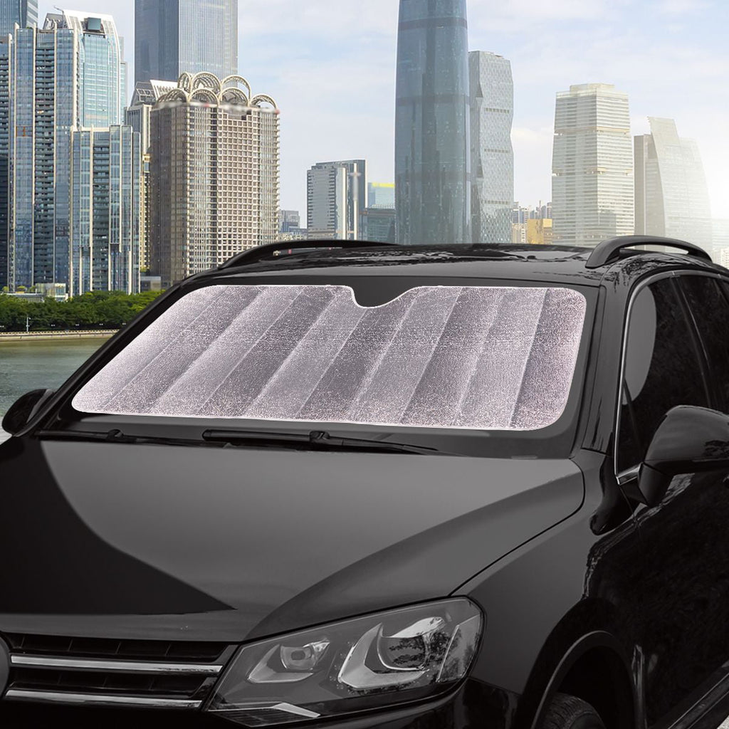 Auto Drive Universal Fit Windshield Silver Sunlight Reflecting Accordion Sunshade AD021700S-1 1 Pack, 63" x 28.5"