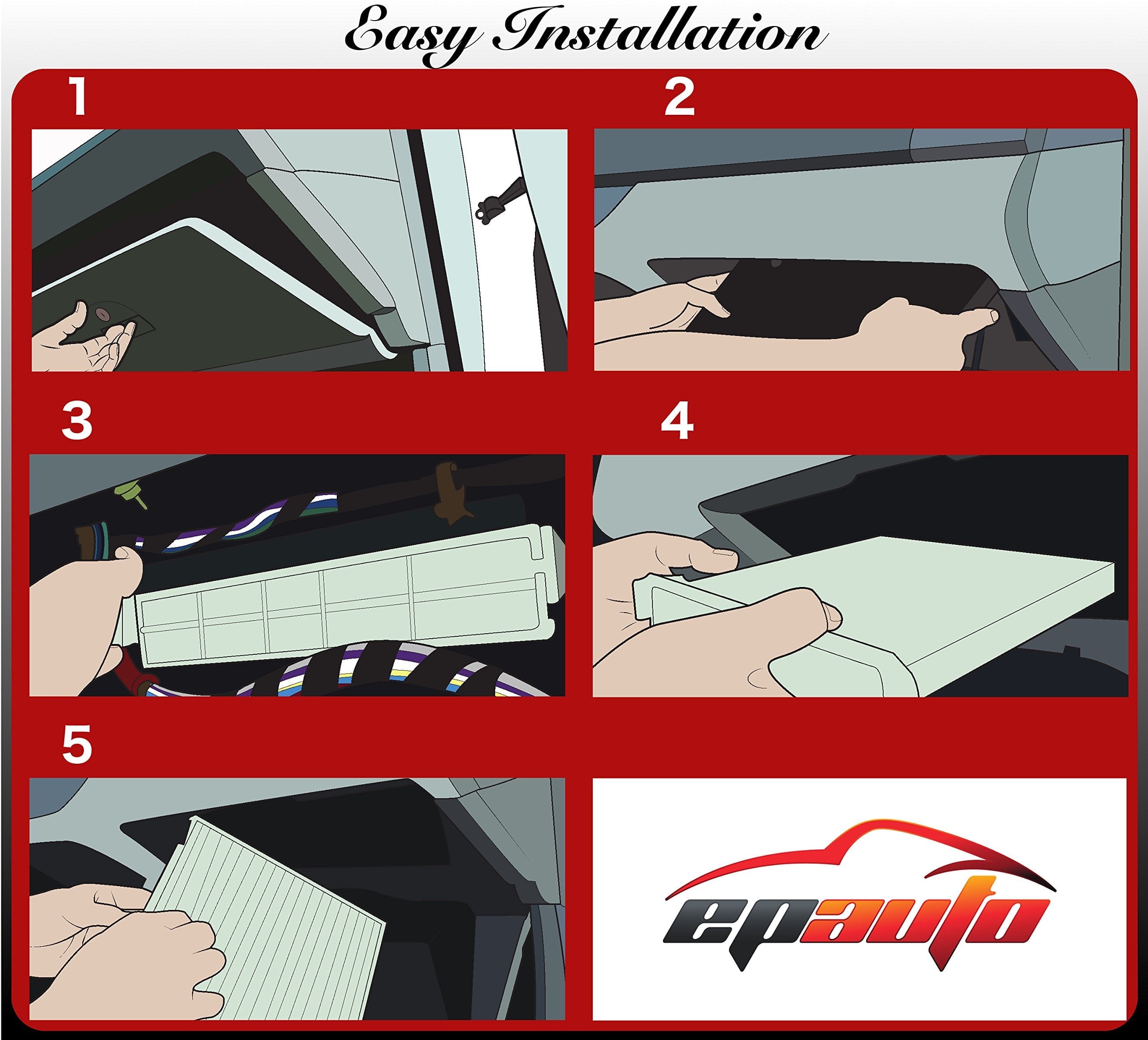 EPAuto CP285 (CF10285) Premium Cabin Air Filter includes Activated Carbon Fits select: 2006-2018 TOYOTA RAV4, 2007-2017 TOYOTA CAMRY