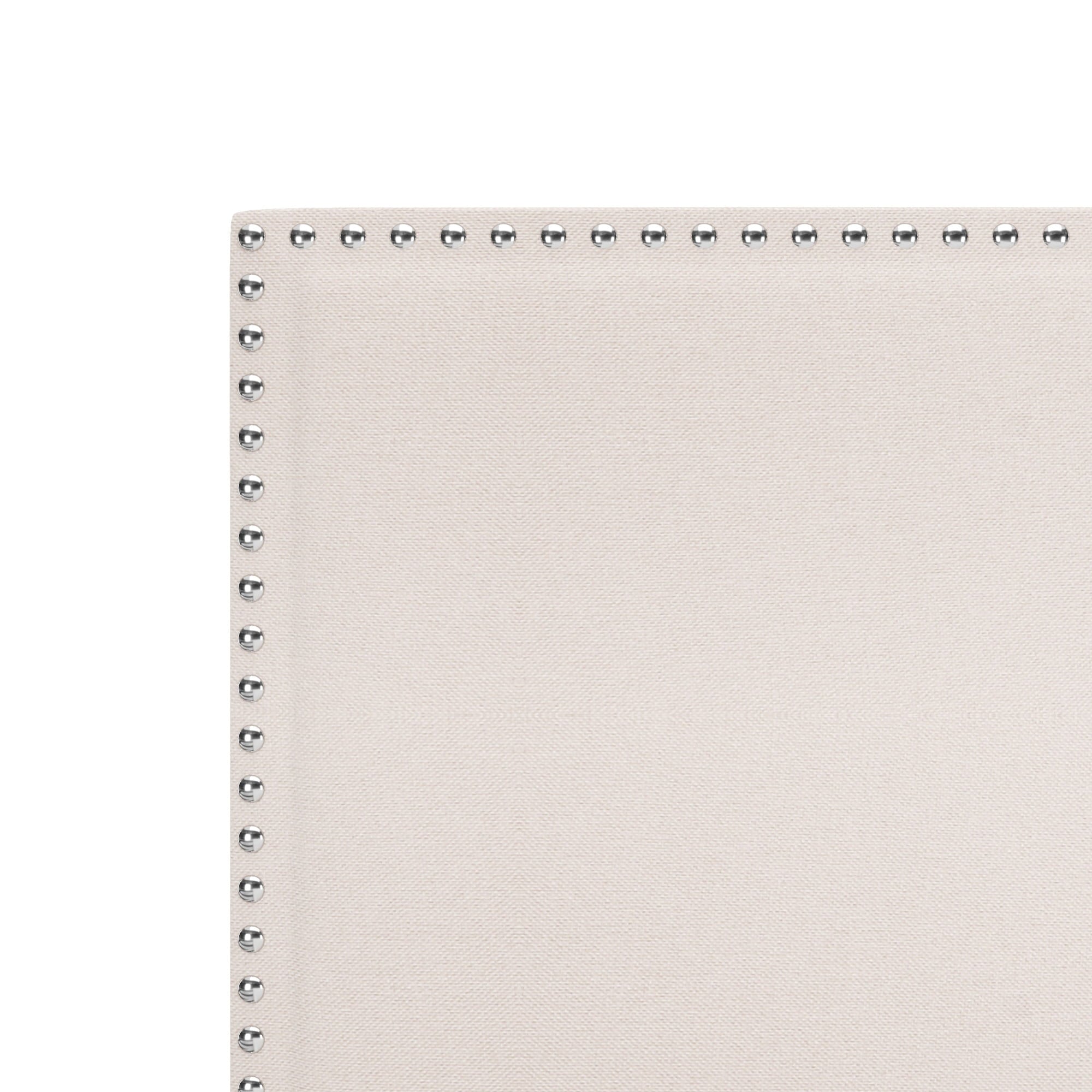 Skylar Nailhead Trim Upholstered Full Platform Bed, Cream