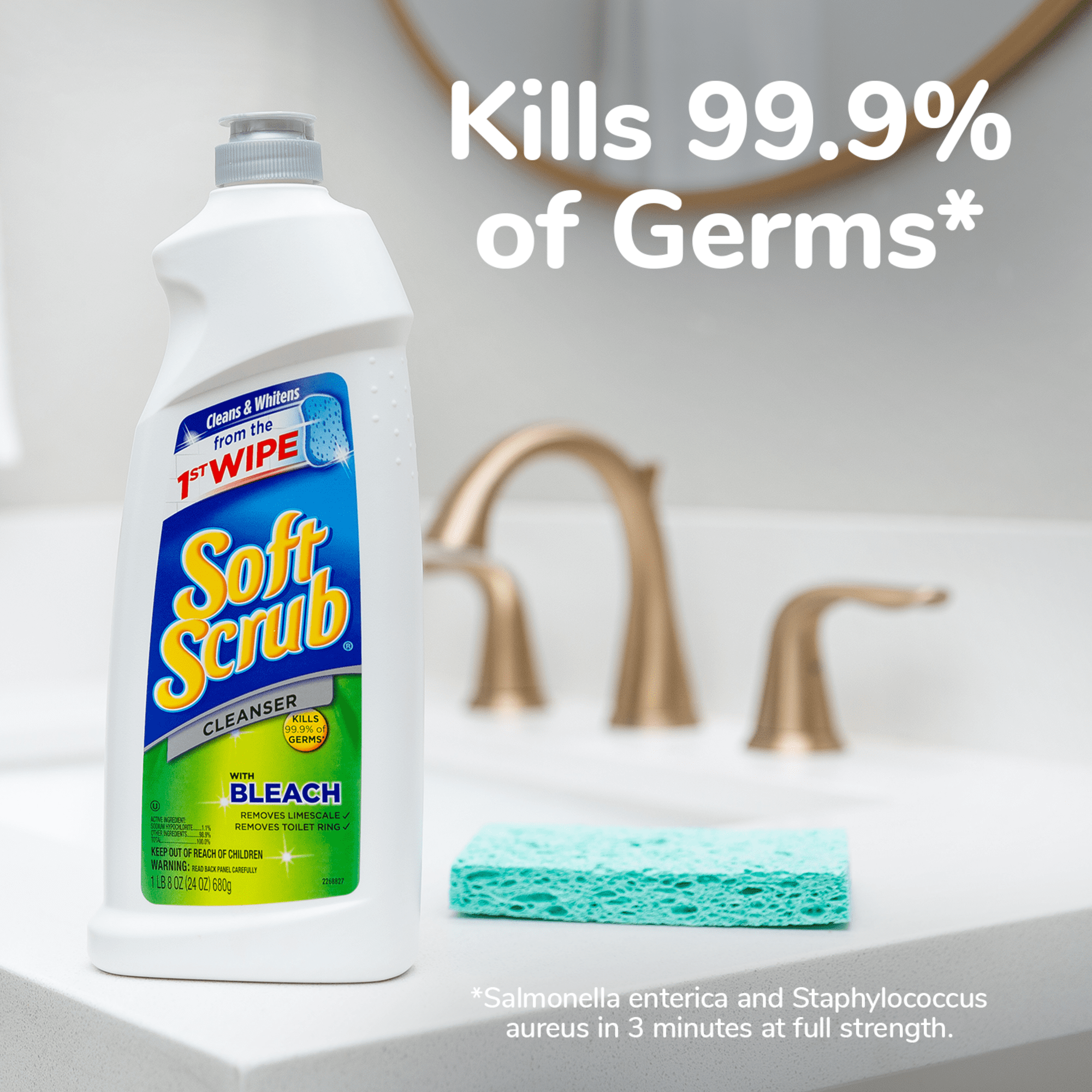 Soft Scrub Antibacterial Cleaner with Bleach Surface Cleanser, 24 Fluid Ounces