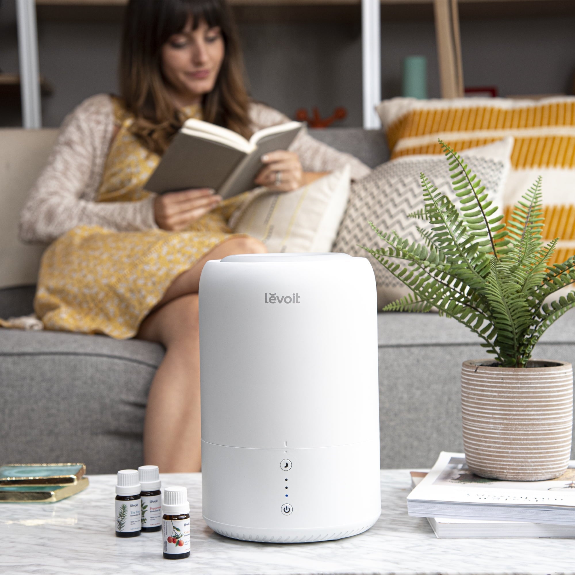 Levoit 1.8L 260 sq ft Cool Mist Humidifier for Room, White