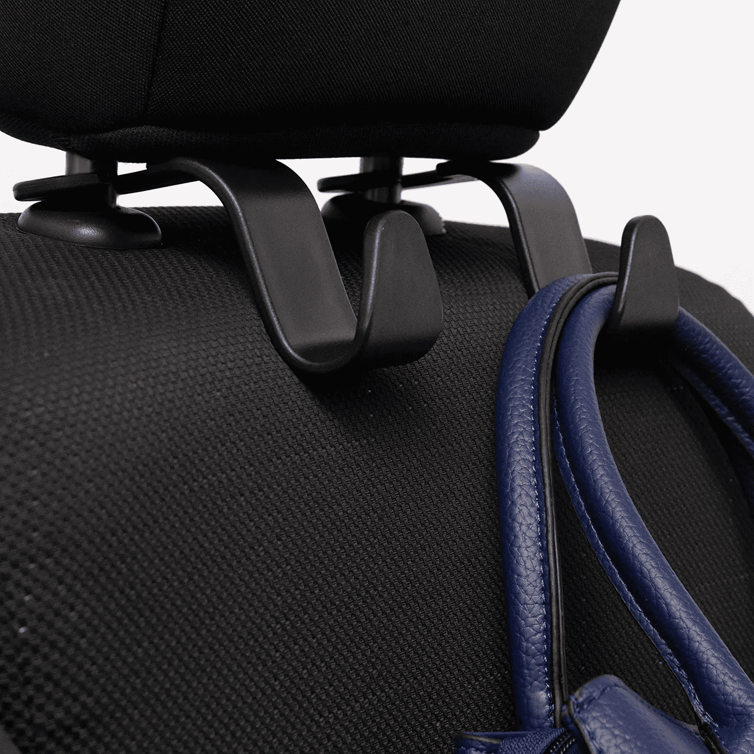 Jusdreen 4 Pack S Type Car Seat Headrest Hook Hanger Storage Organizer for Handbag Purse Headrest Hooks for Cars-Black