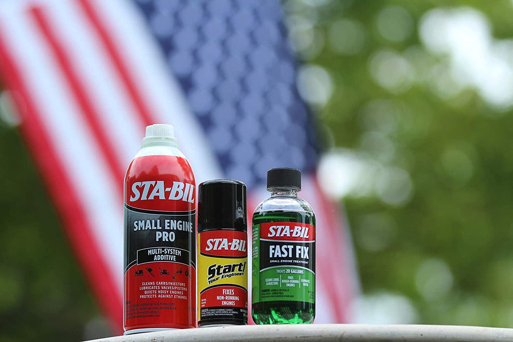 STA-BIL Fast Fix Small Engine Treatment - Cleans Carbs and Injectors - Fixes Rough Running Engines - Eliminates Water - Treats 10 Gallons, 4 fl. oz. 22303, Green